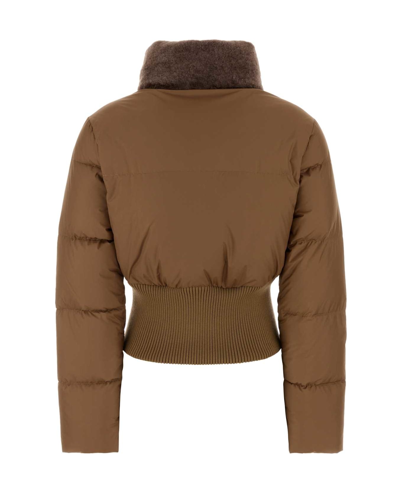Fendi Camel Polyester Down Jacket - CAMEL-25