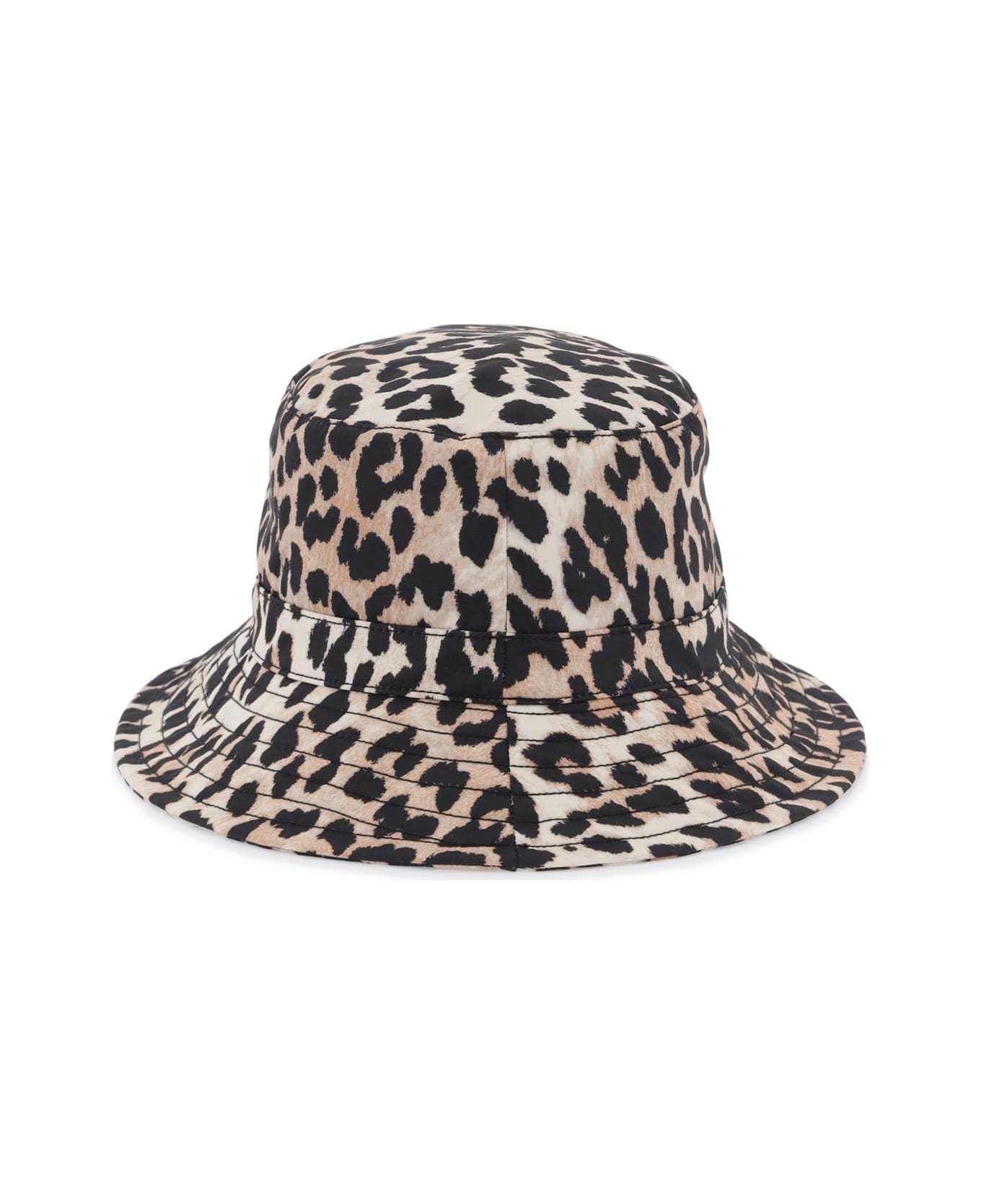Ganni Animal Print Bucket Hat - LEOPARD