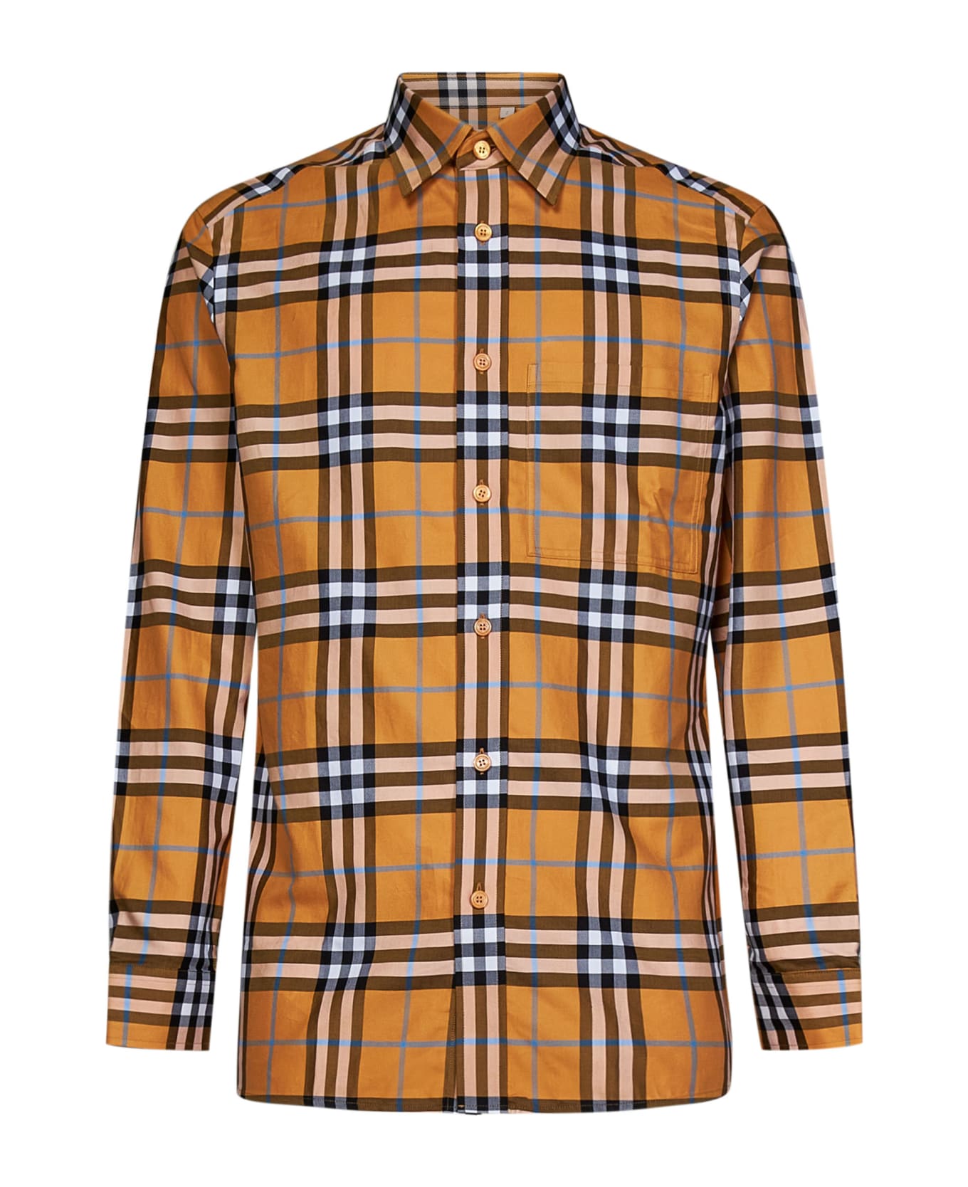 Burberry Check Cotton Shirt - Orange シャツ