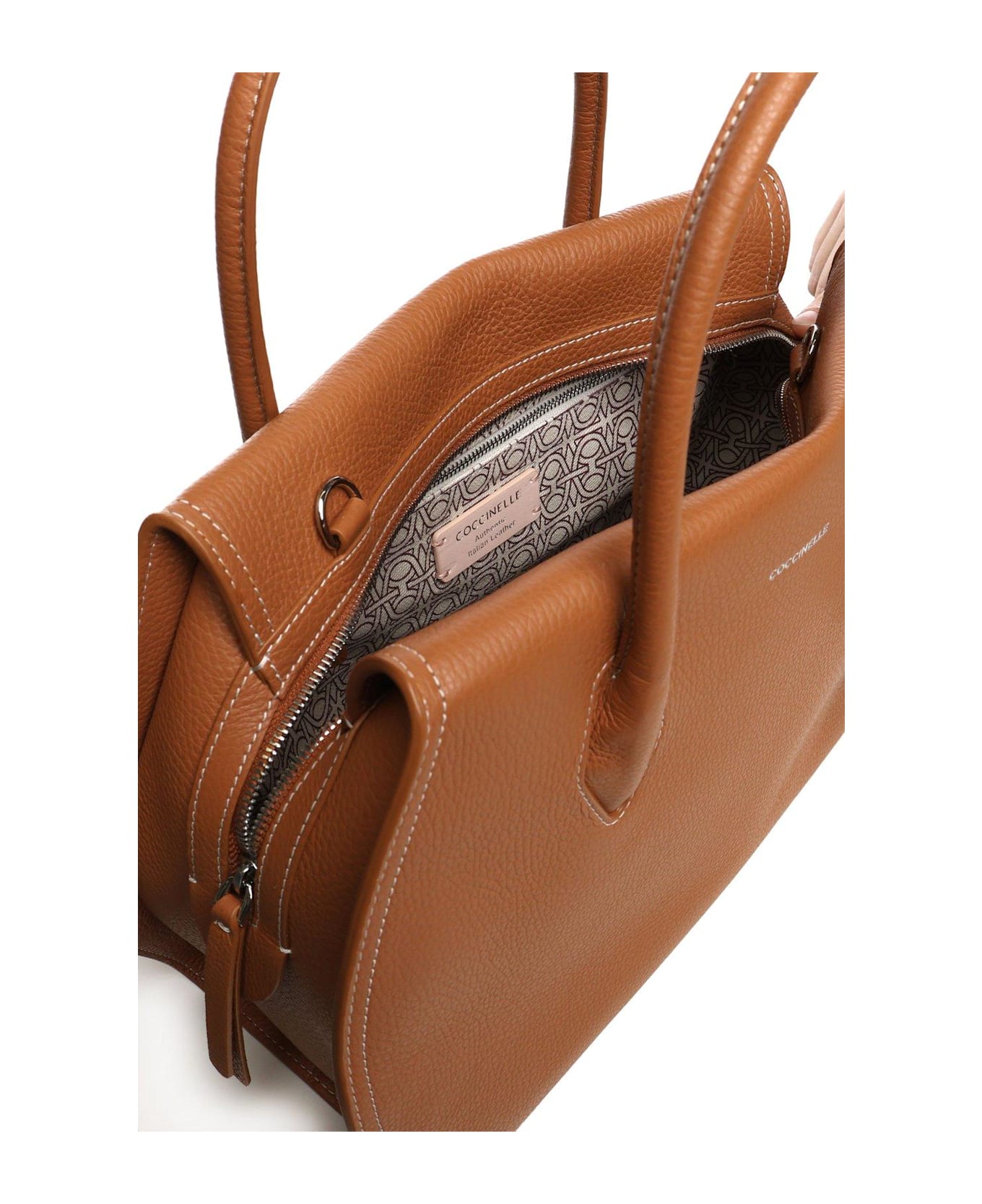 Coccinelle Lord Logo Printed Large Tote Bag - Leather