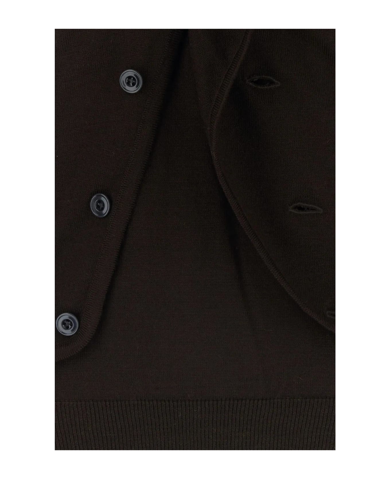 Lemaire Dark Brown Wool Blend Sweater - Pecan Brown