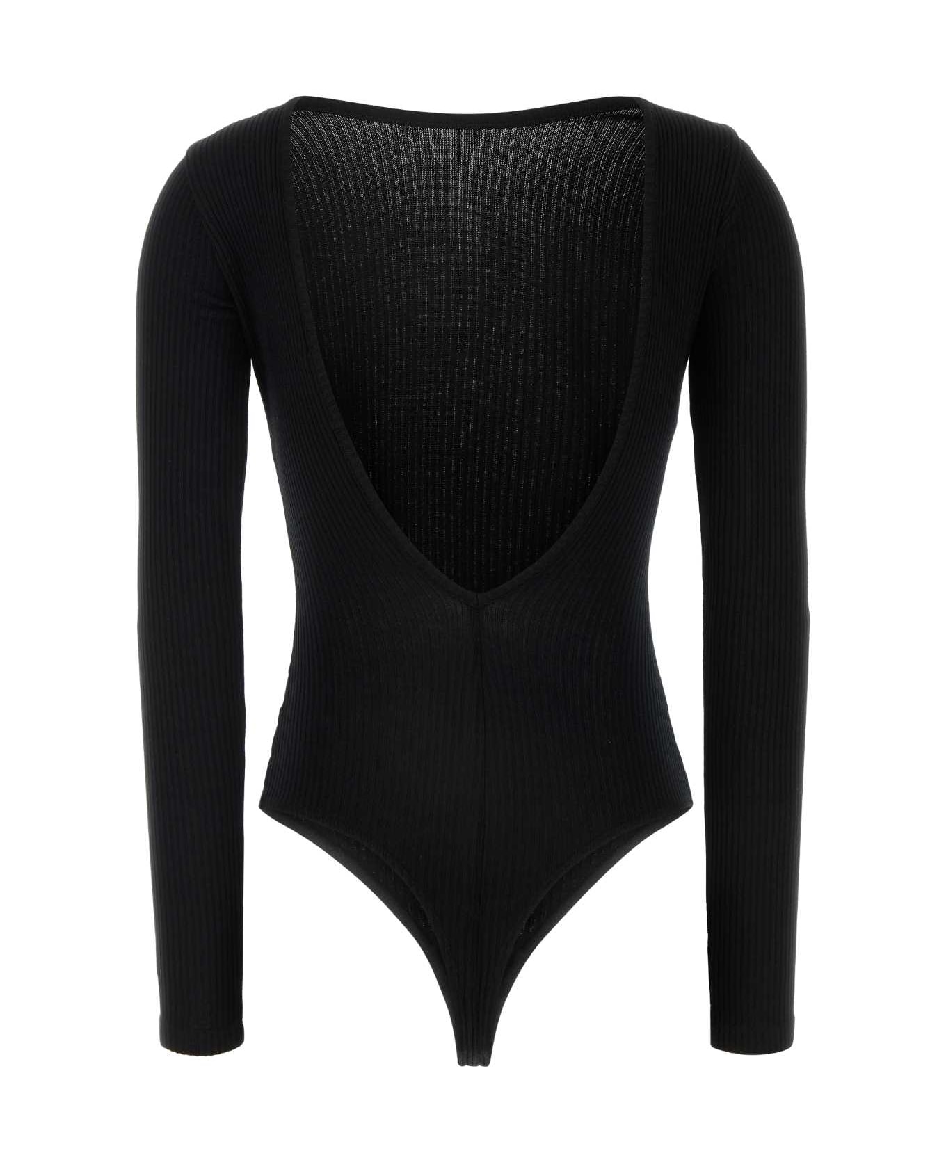 AGOLDE Black Stretch Lyocell Blend Bridget Bodysuit - BLK