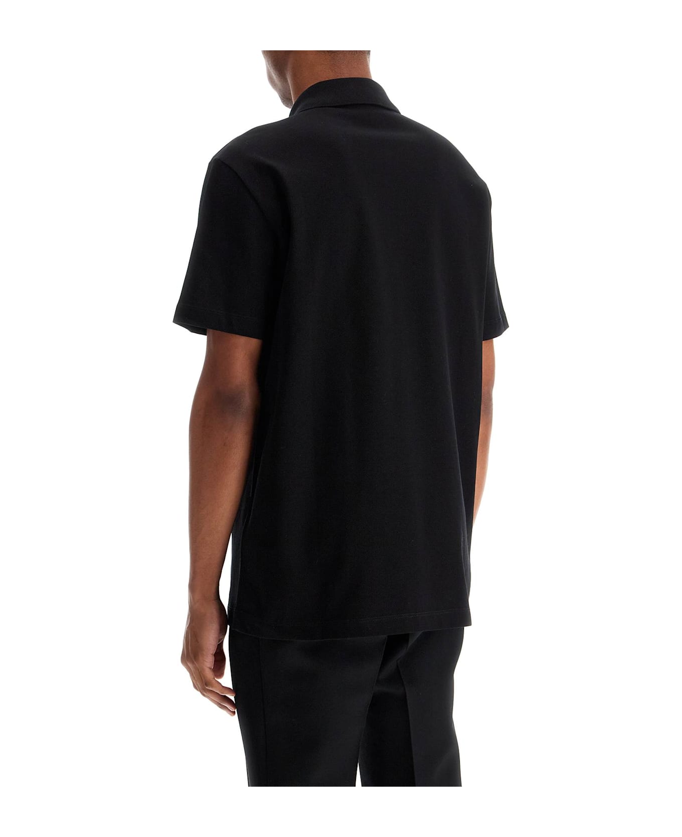 Versace Chain Crest Polo Shirt - BLACK