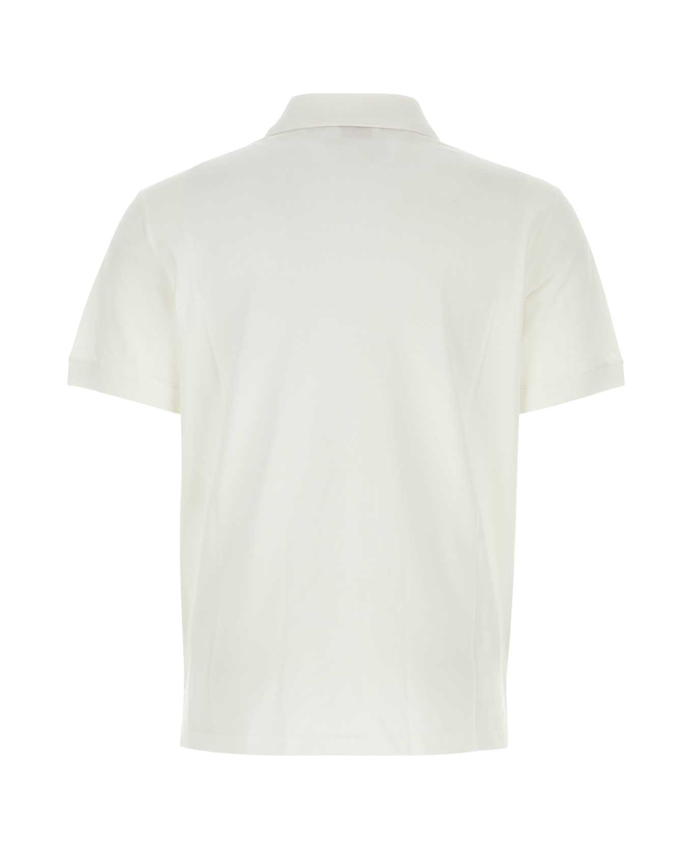 Alexander McQueen Ivory Piquet Polo Shirt - WHITEWHITEBLACK ポロシャツ