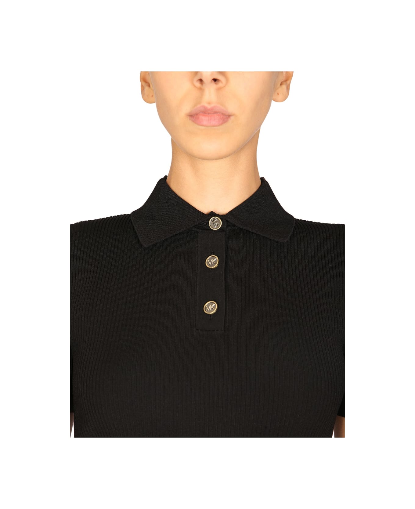 Michael Kors Polo Shirt With Logo Buttons - BLACK ポロシャツ