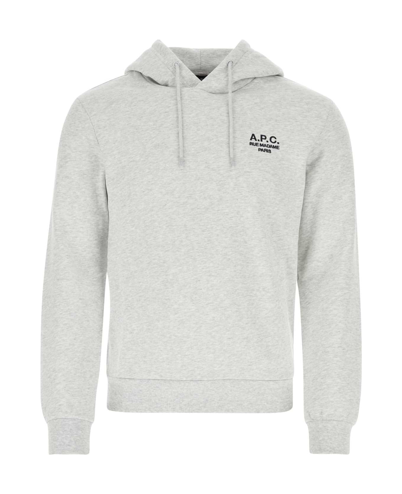 A.P.C. Melange Grey Cotton Sweatshirt - GRICHINOI