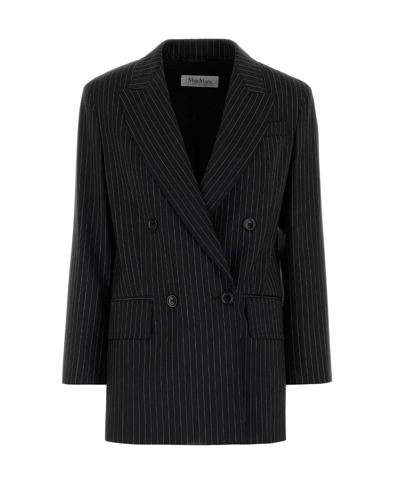 Max Mara Embroidered Wool Mattia Blazer - NERO BIANCO