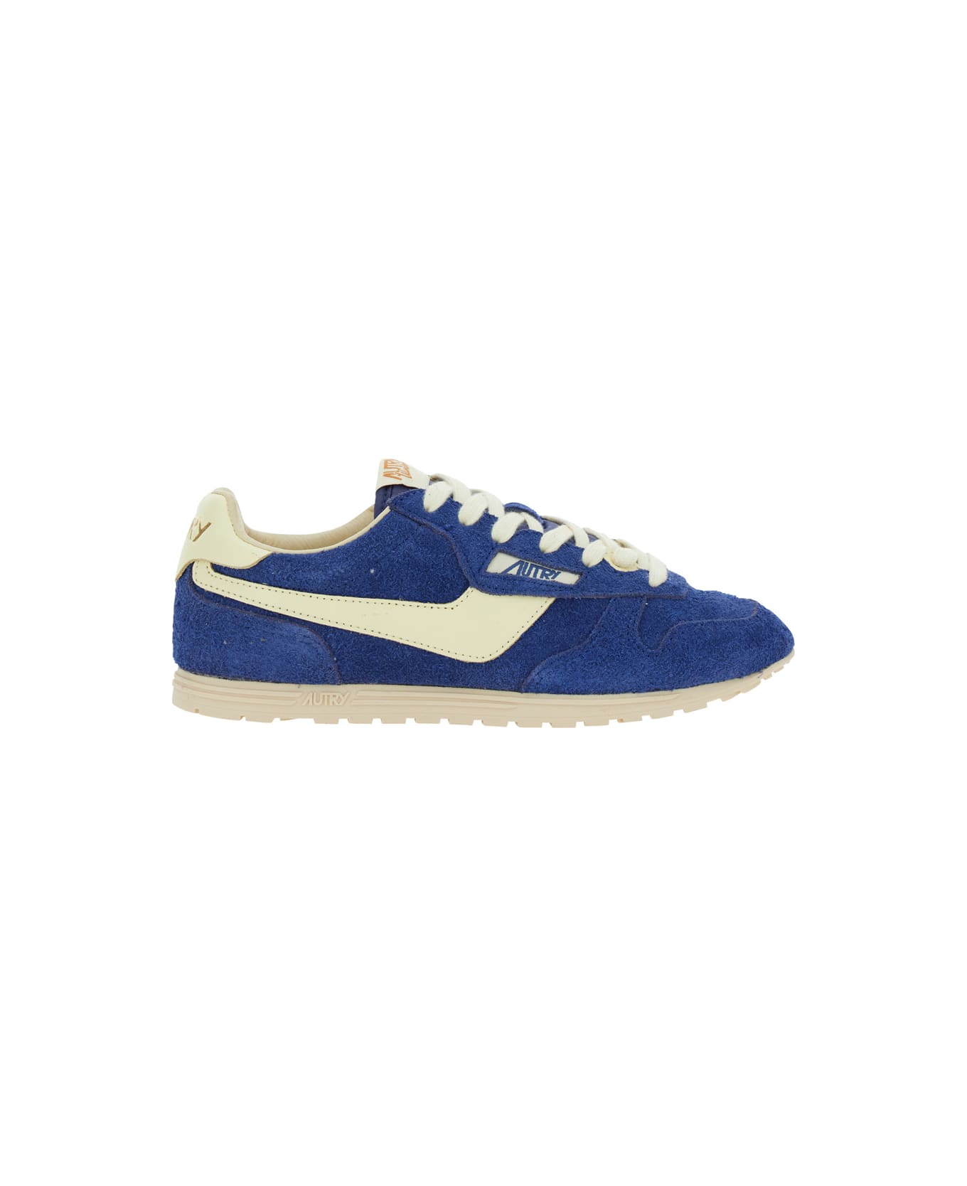 Autry 'windspin Low' Blue Sneaker With Logo On The Side And On The Heel In Suede Woman - Blu