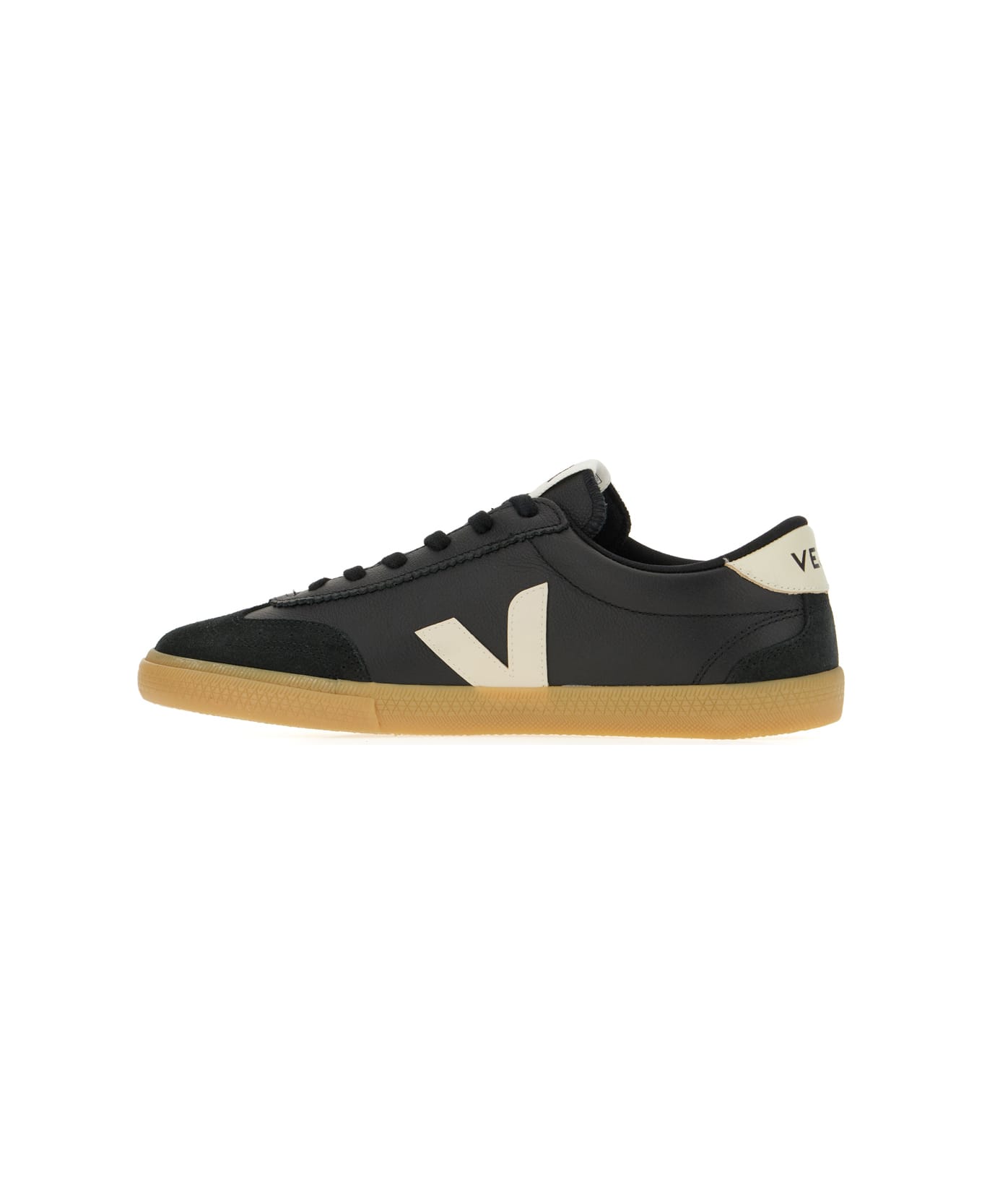 Veja Black Leather Volley O.t. Sneakers - BLACK PIERRE