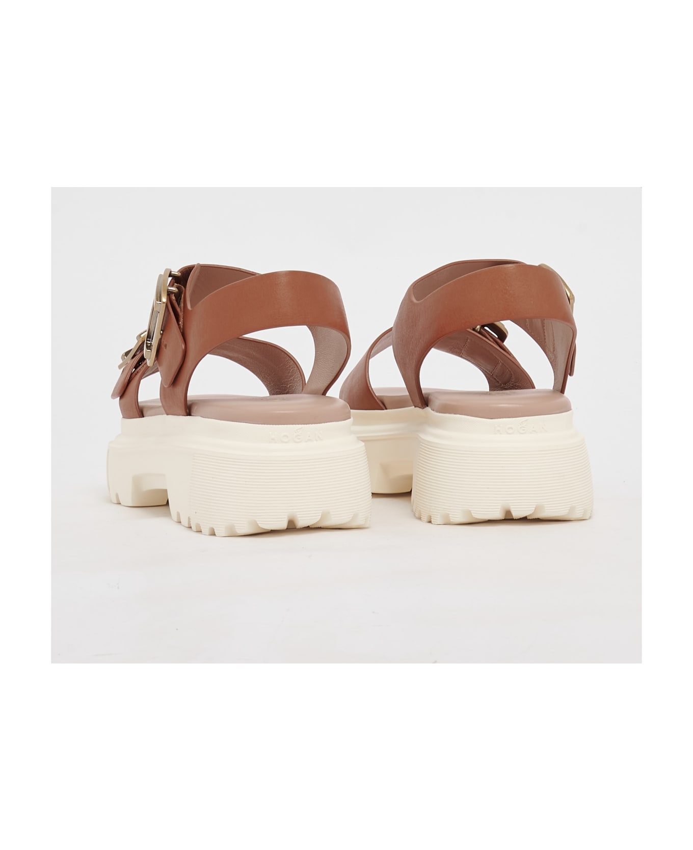 Hogan Sandal With Two Buckles - CUOIO SCURO