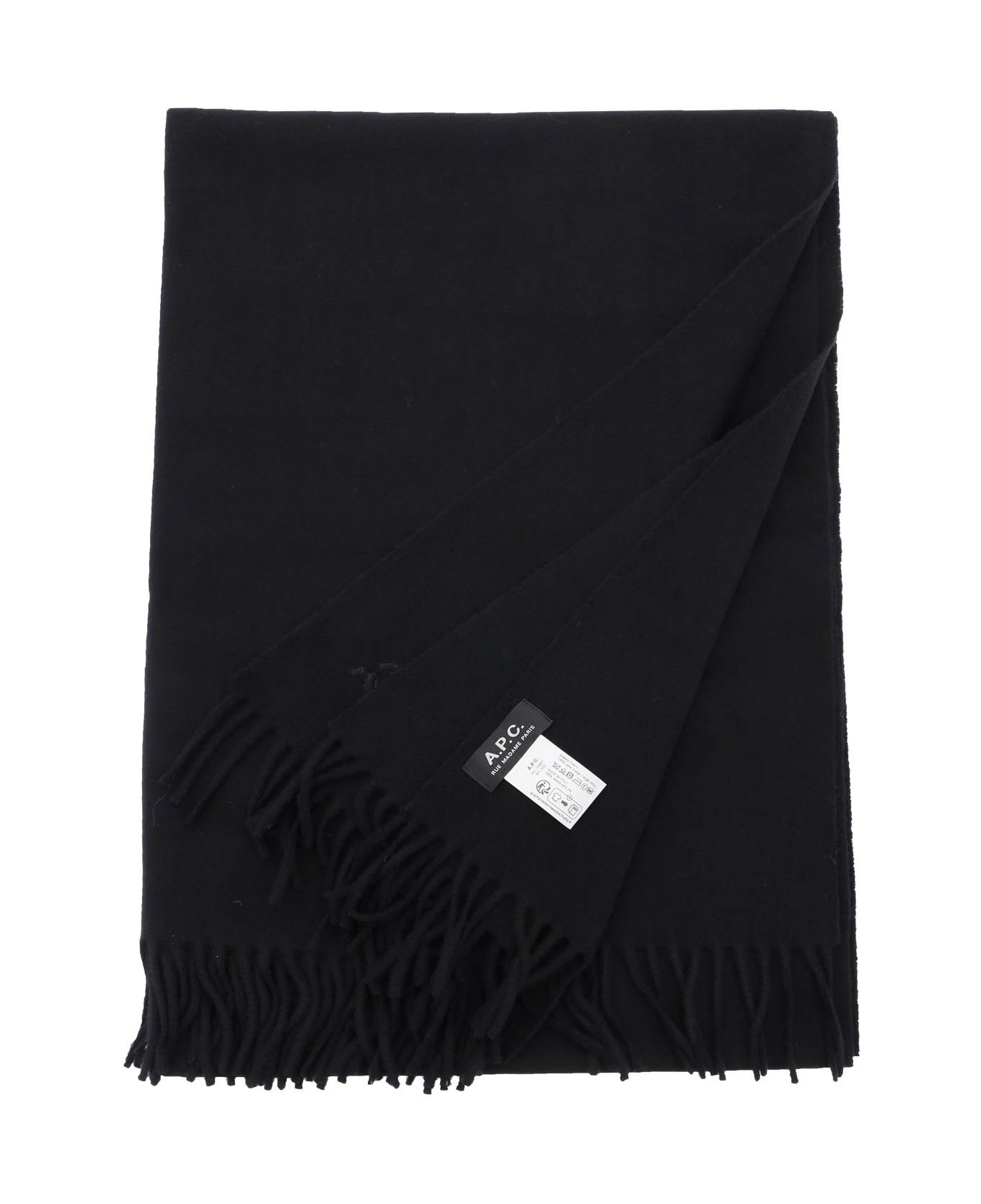 A.P.C. Alix Embroidered Scarf - BLACK