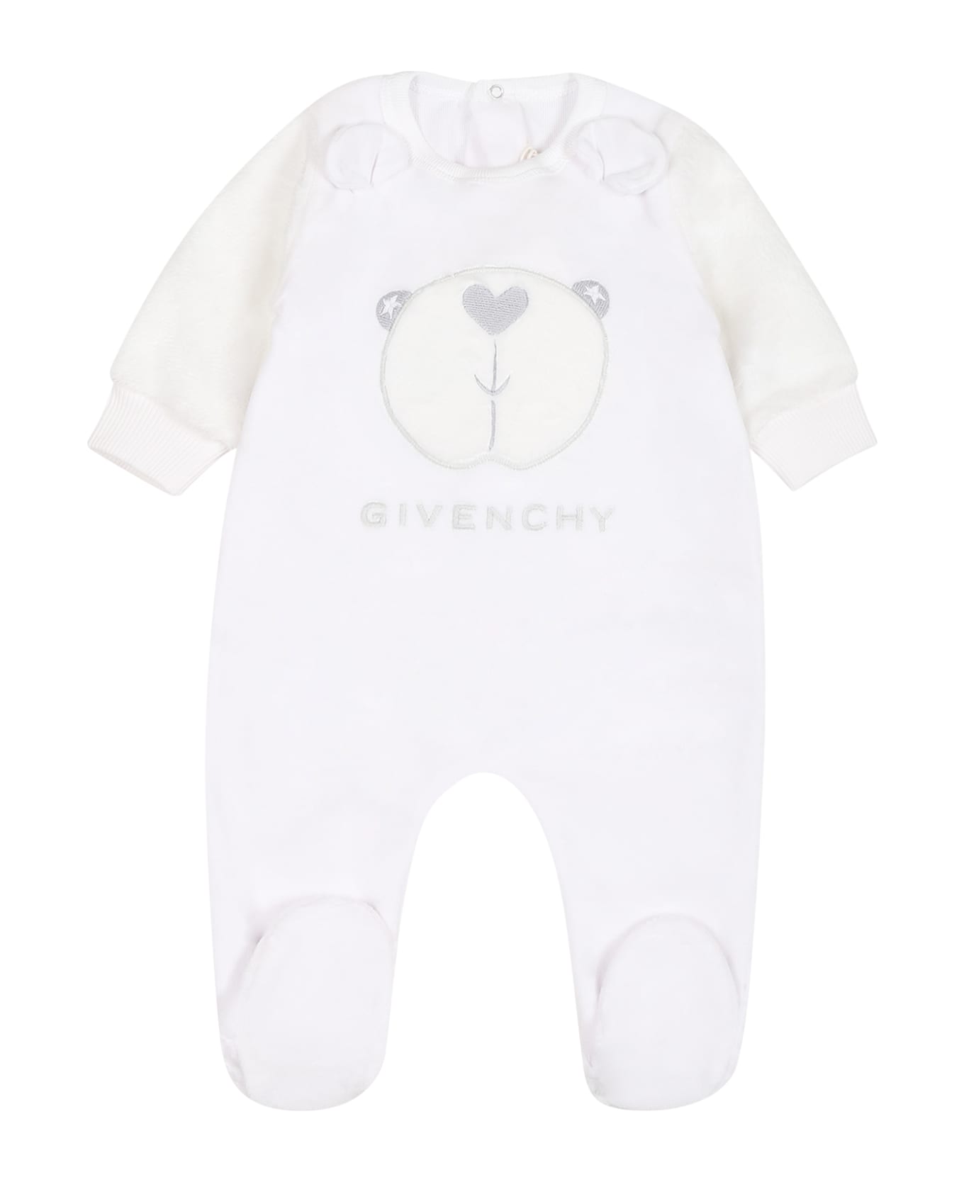 Givenchy White Set For Baby Kids With Logo - White