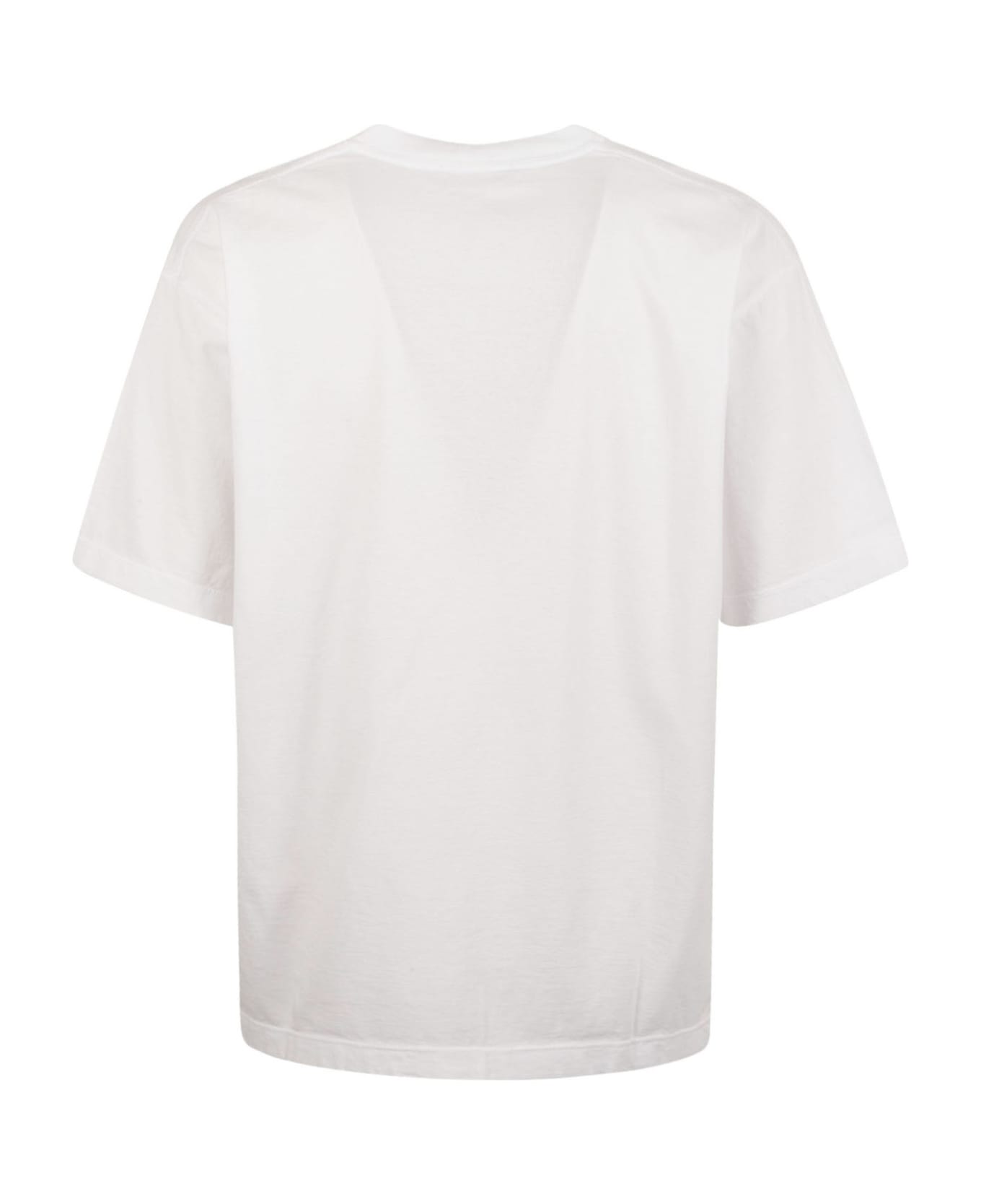 Stone Island Round Neck Chest Logo T-shirt - White シャツ