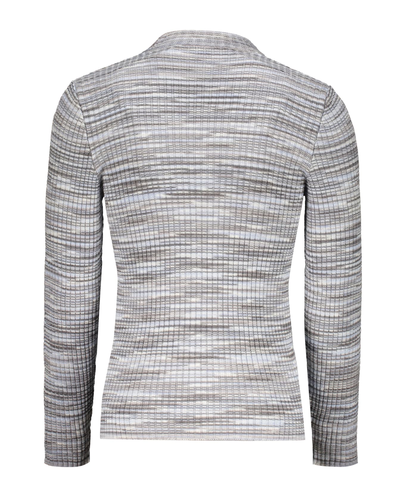 M Missoni Ribbed Wool Turtleneck Sweater - grey