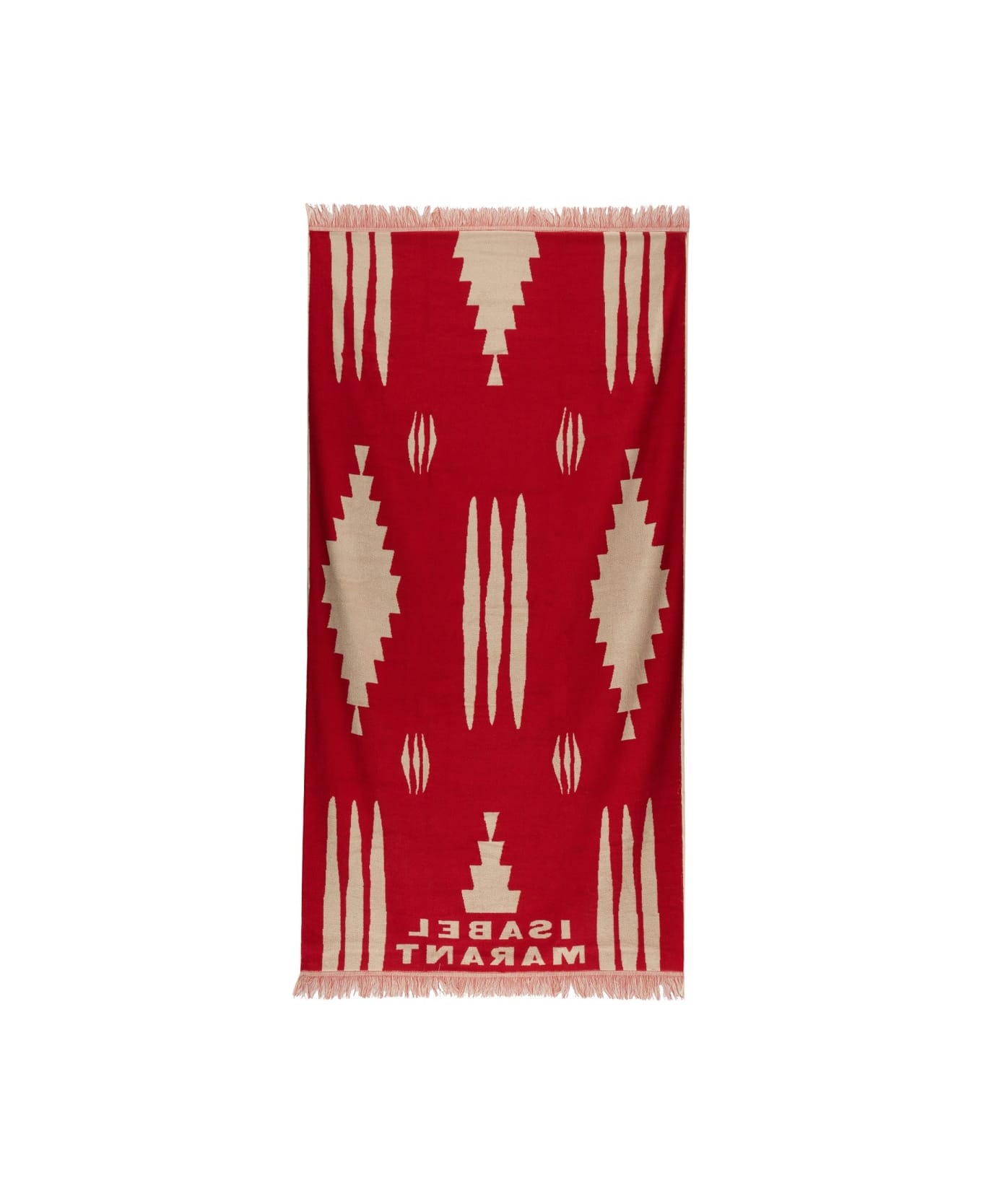 Isabel Marant Beach Towel With Logo - POWDER