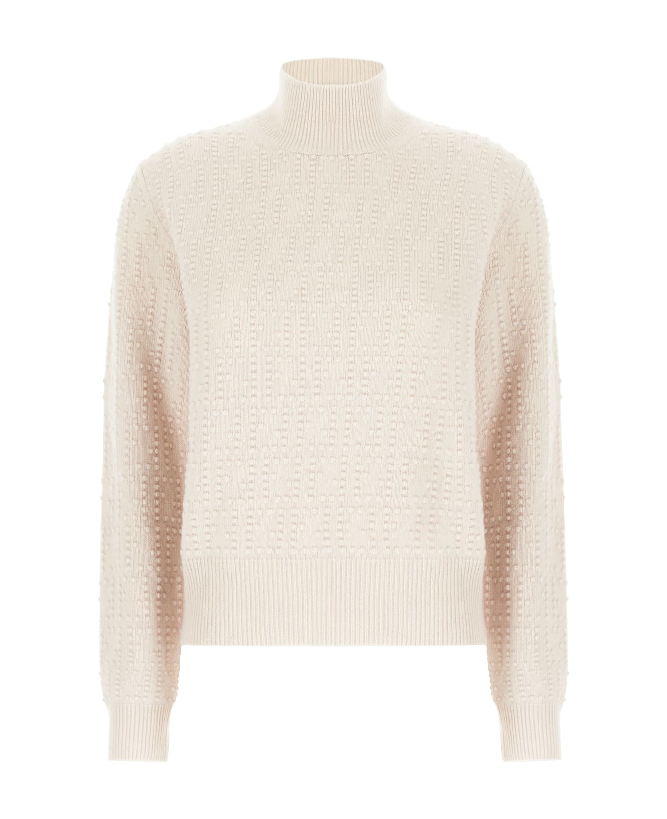 Fendi Pastel Pink Stretch Wool Blend Sweater - Light Grey