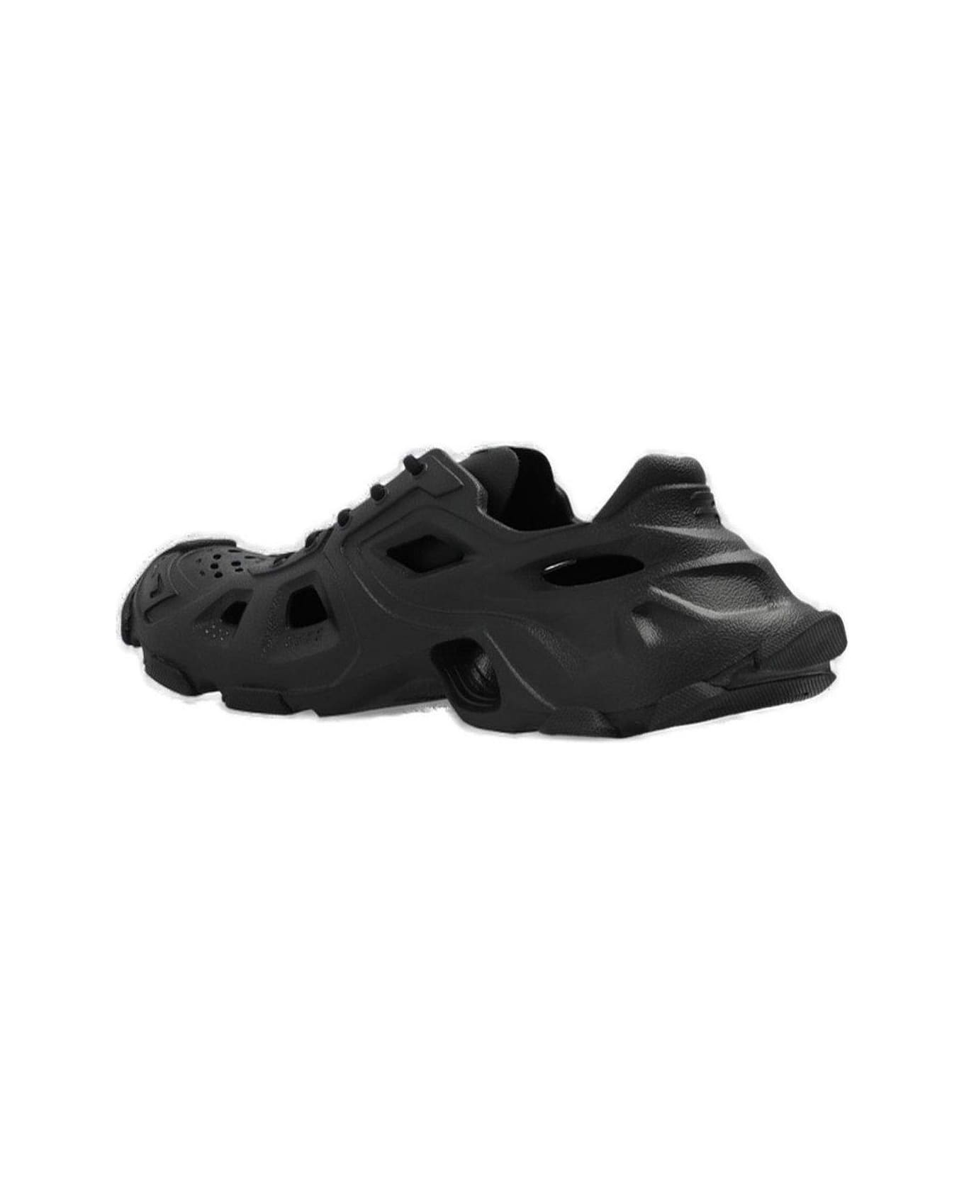 Balenciaga Hd Laced Cut-out Sneakers - Black