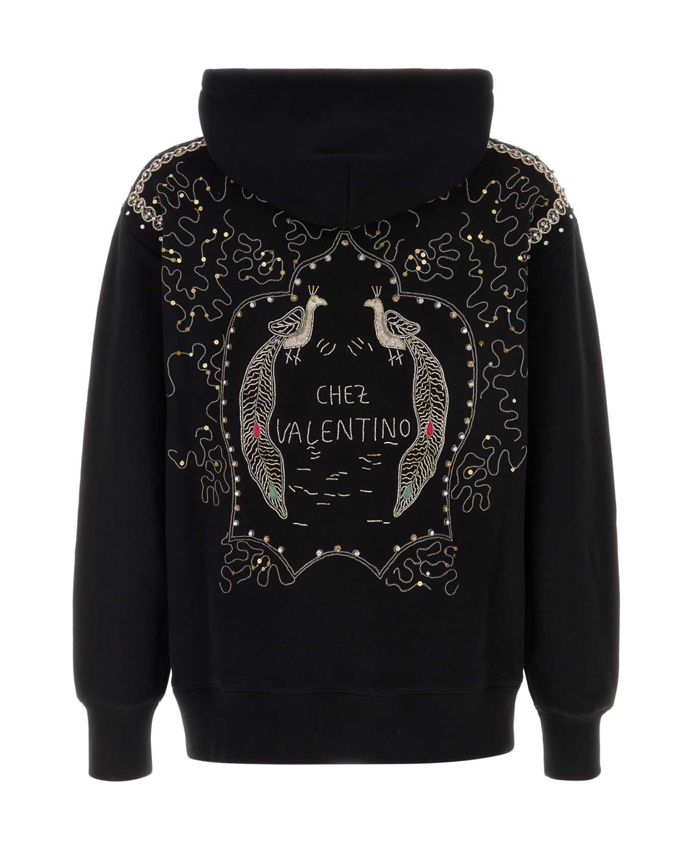 Valentino Garavani Black Cotton Sweatshirt - NERO