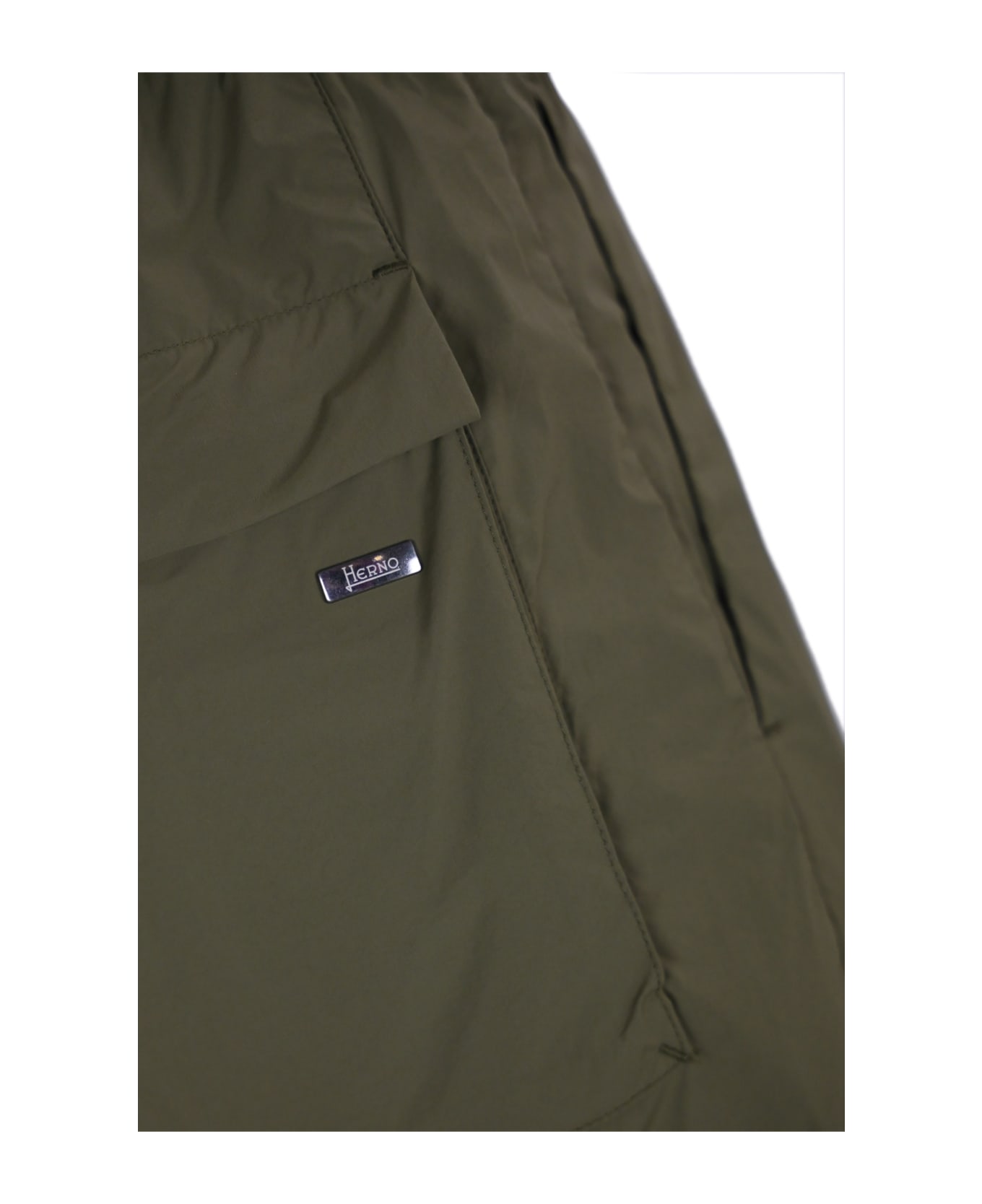 Herno Stretch Nylon Trousers - Light military ボトムス