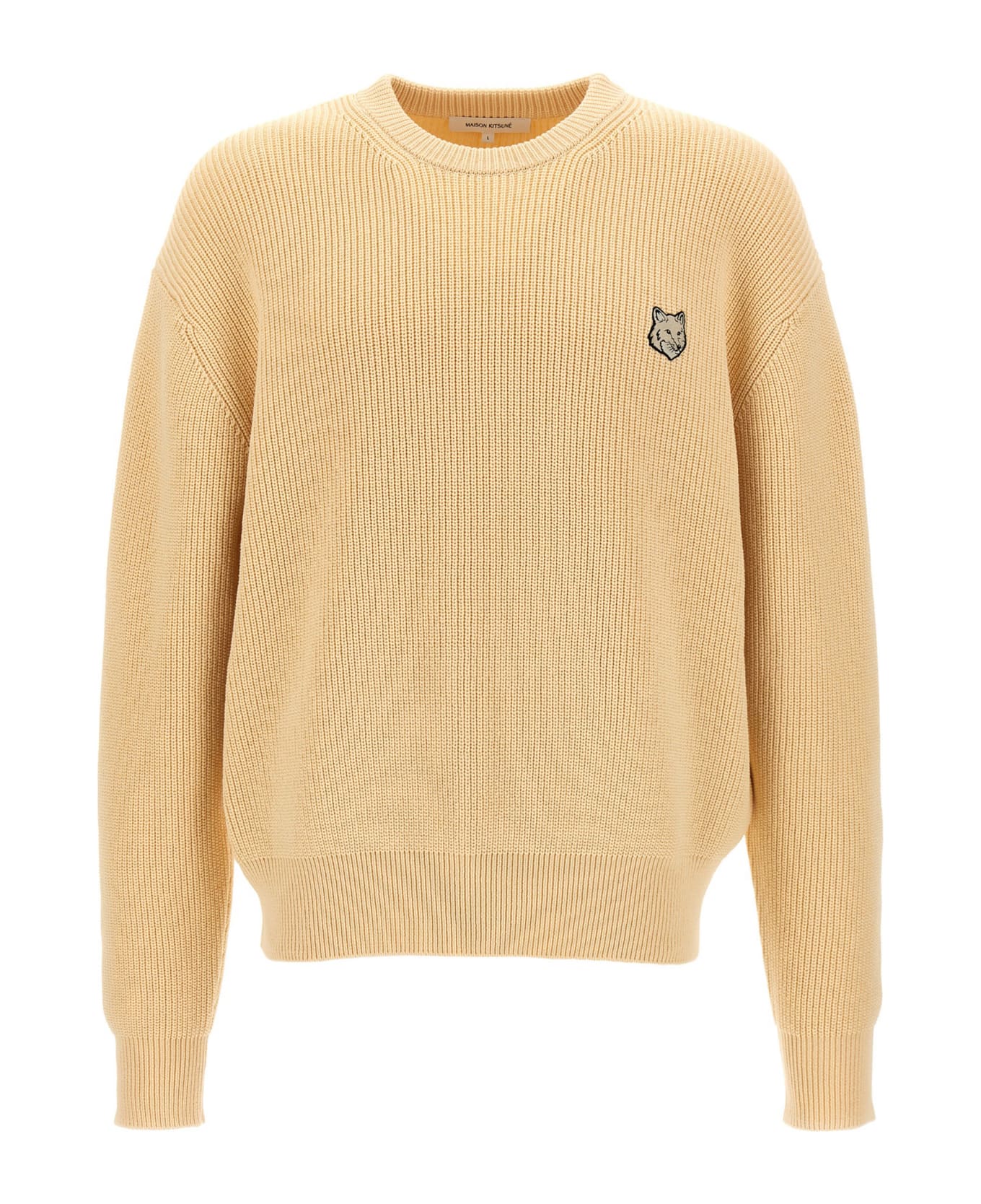 Maison Kitsuné 'bold Fox Head' Sweater - Beige ニットウェア