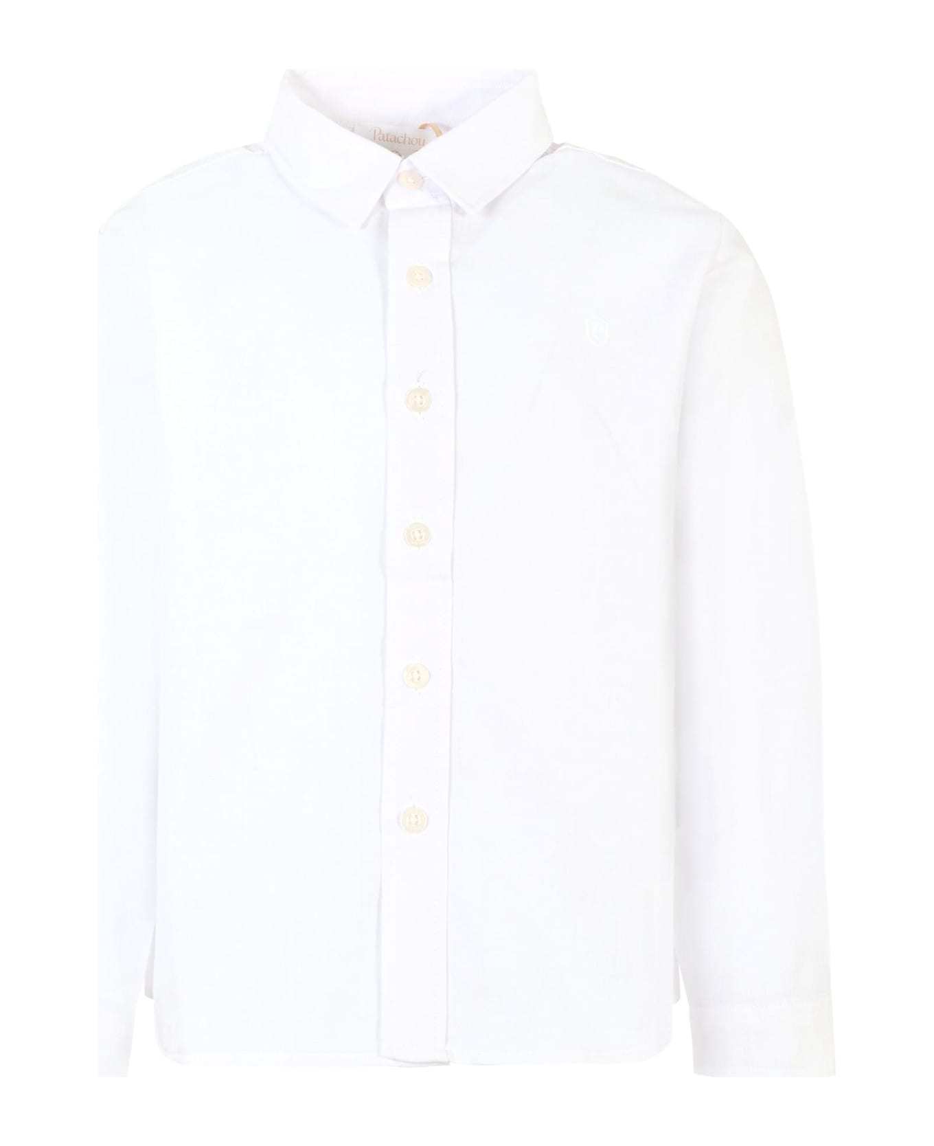 Patachou White Shirt For Boy With Logo - White