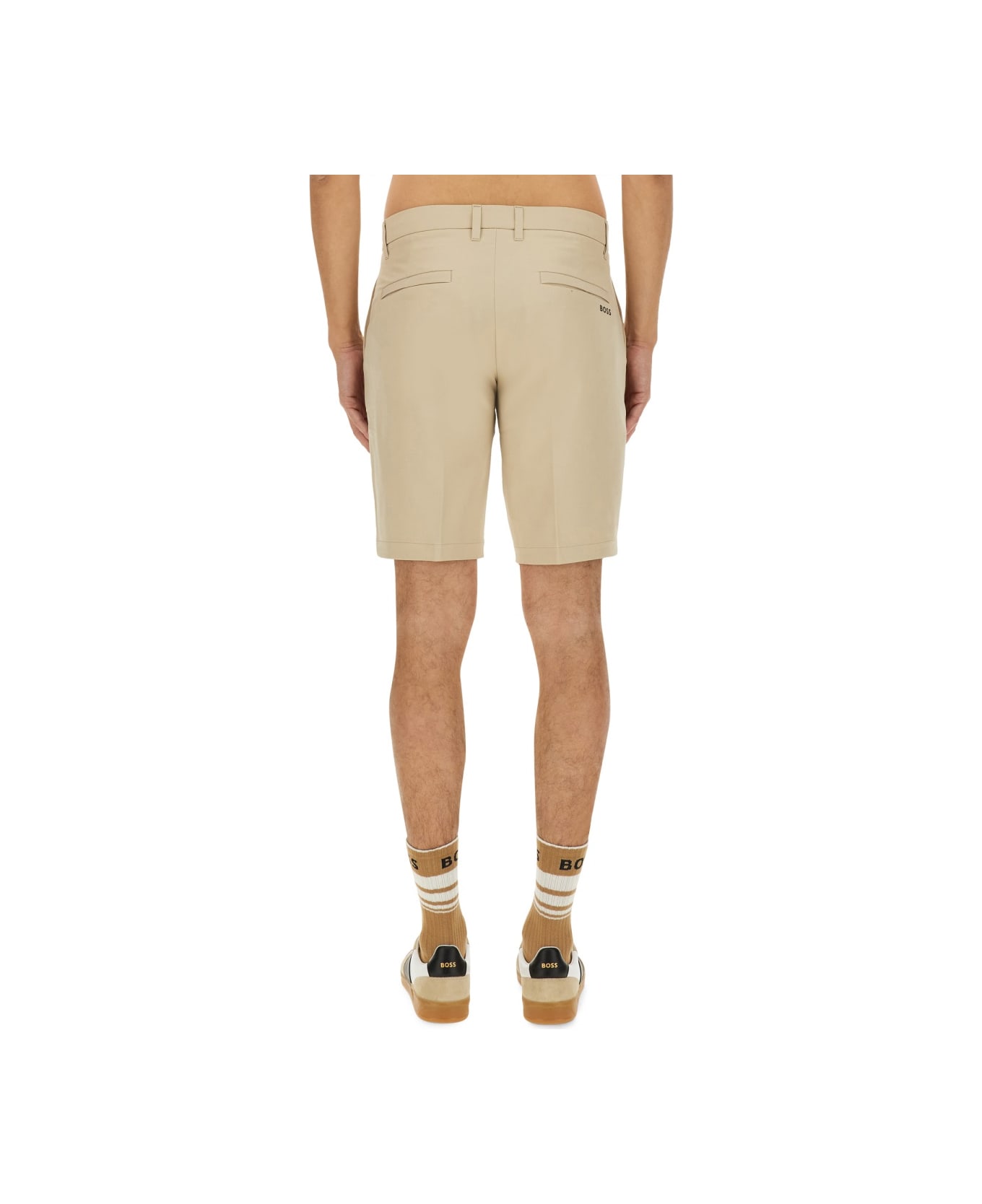 Hugo Boss Slim Fit Bermuda Shorts - BEIGE