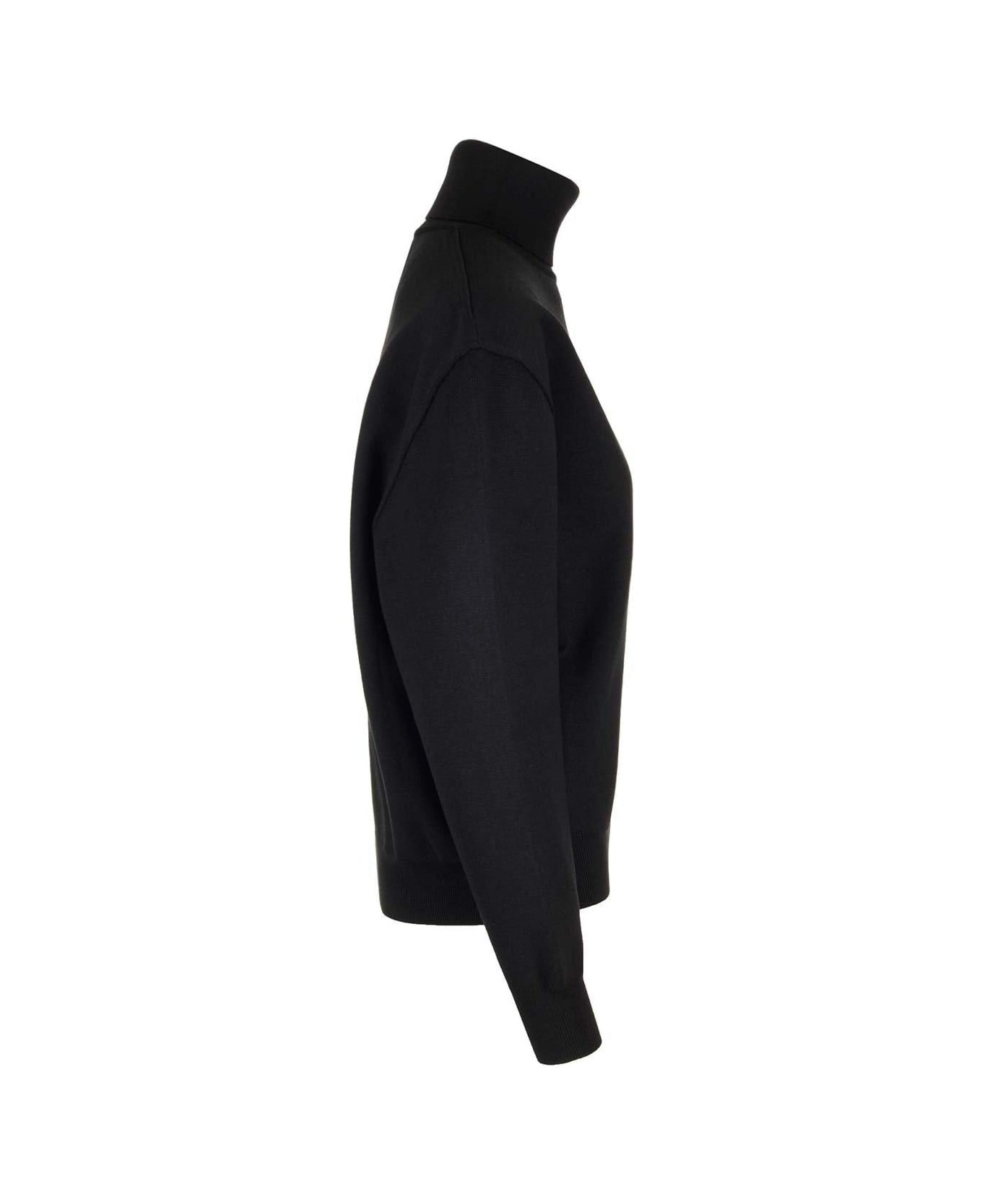 Alaia Roll Neck Ribbed Jumper - Black