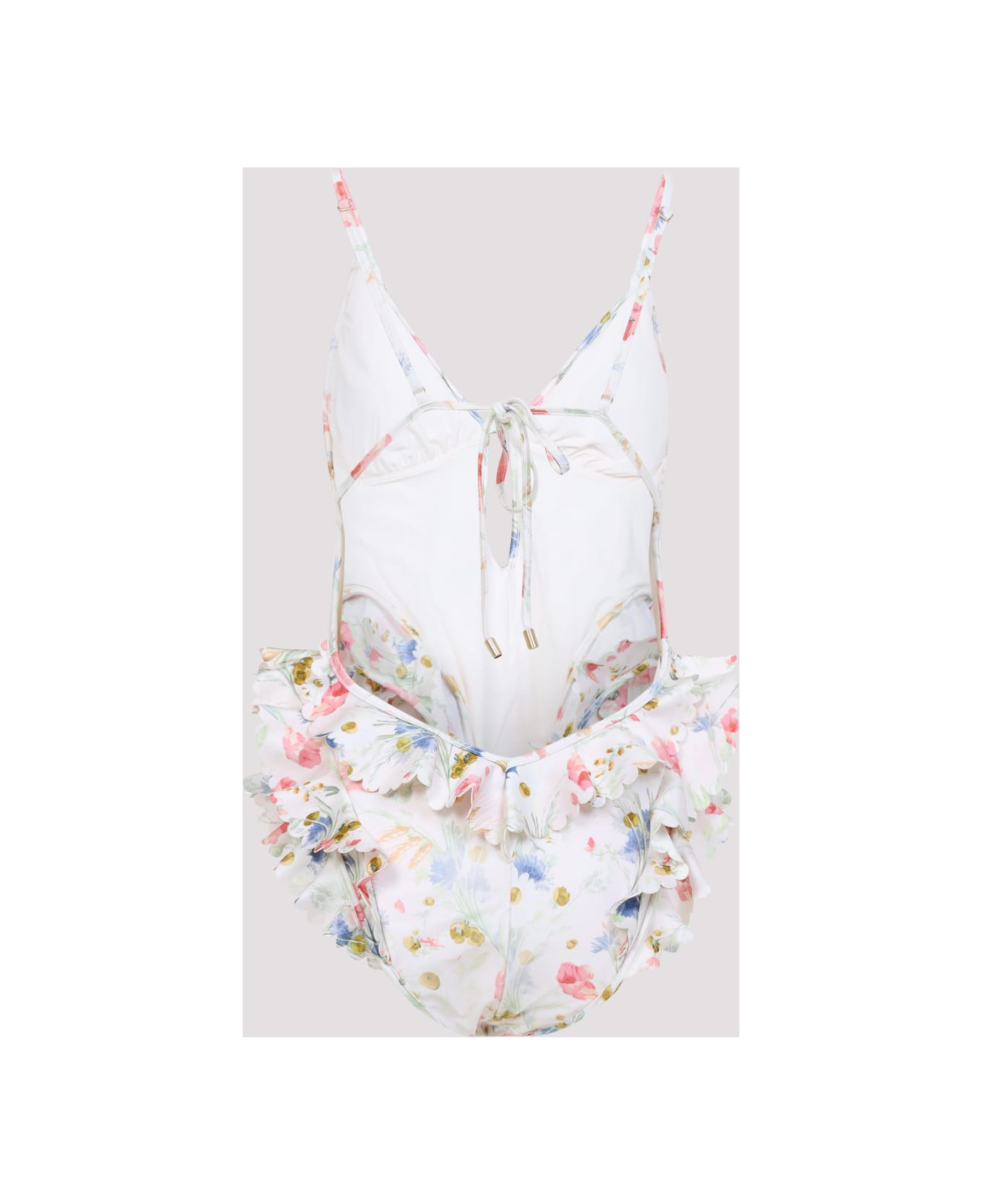 Zimmermann Lucky Waterfall Frill One-piece - Cream Bouquet Floral