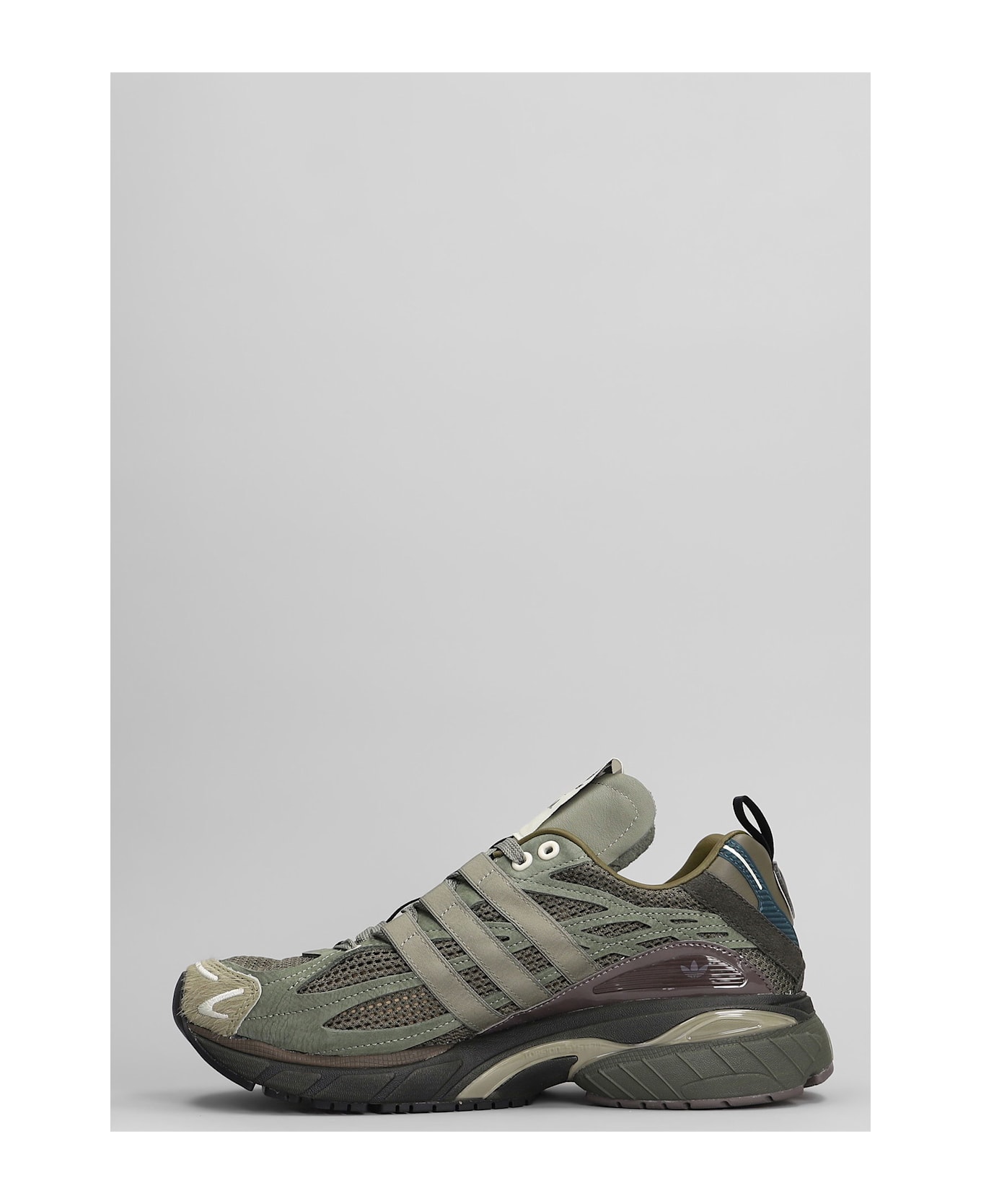 Adidas Adistar Cushion Sneakers In Green Suede And Fabric - green