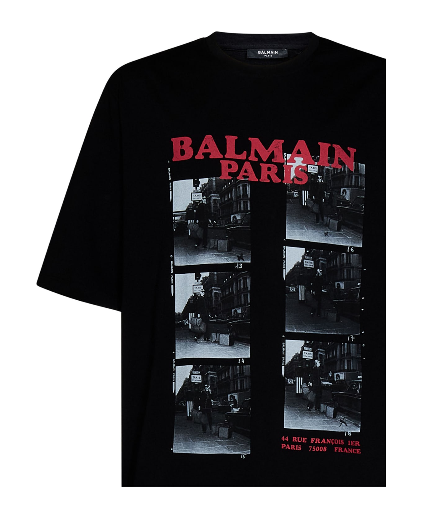 Balmain Black Cotton T-shirt - black