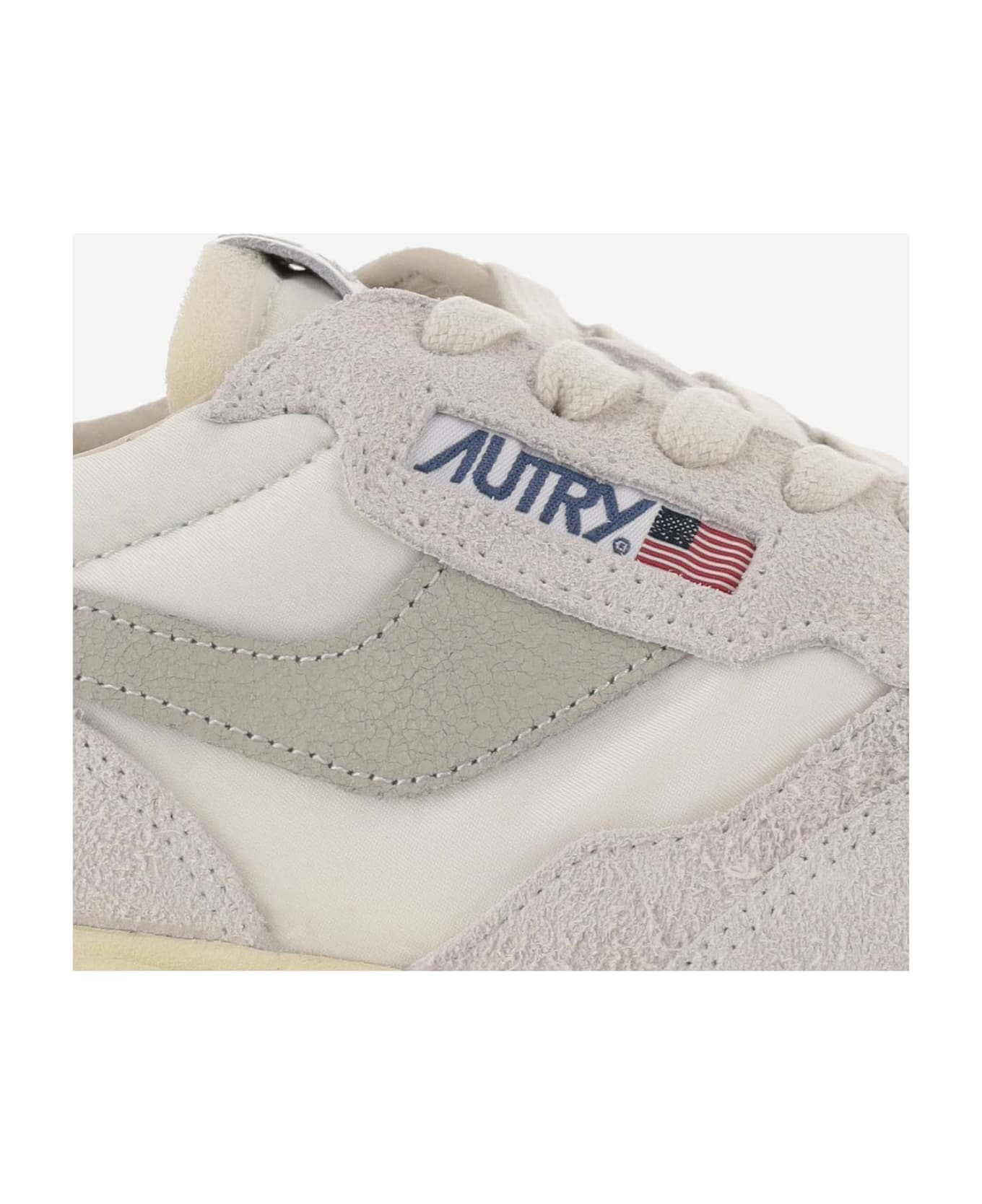 Autry Reelwind Low Nylon And Suede Sneakers - Wht/nat