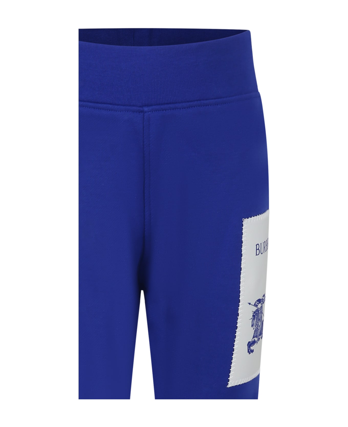 Burberry Blue Trousers For Boy With Logo - Blu