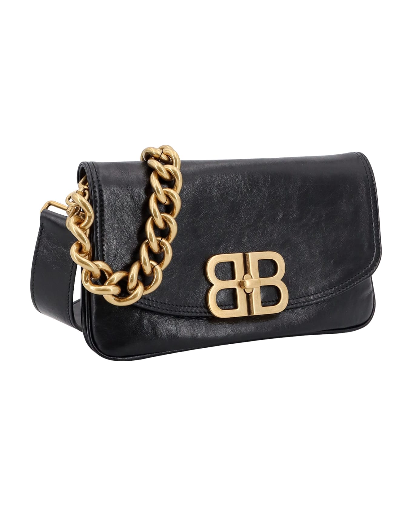 Balenciaga Flap Bb Shoulder Bag - Black