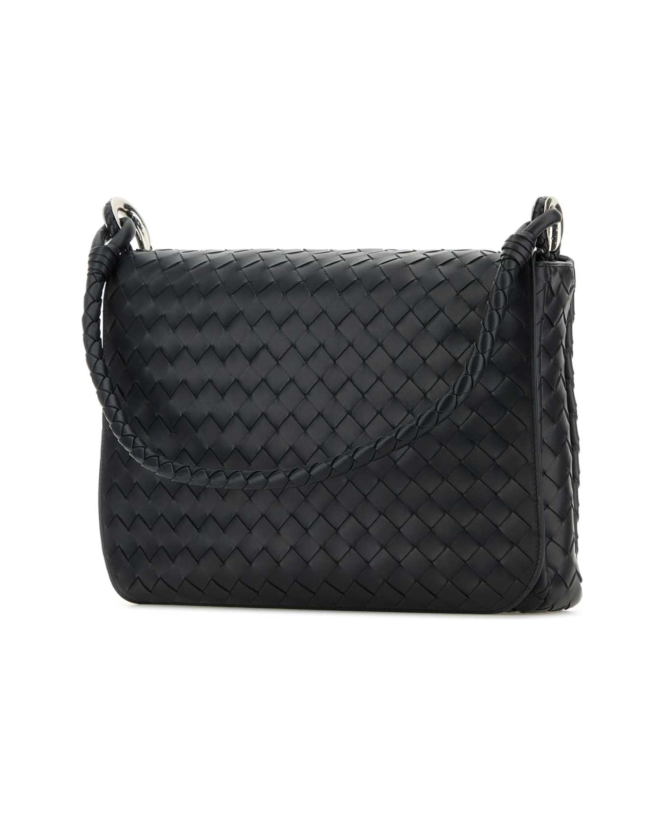 Bottega Veneta Graphite Leather Shoulder Bag - SHADOWNVINTAGESIL