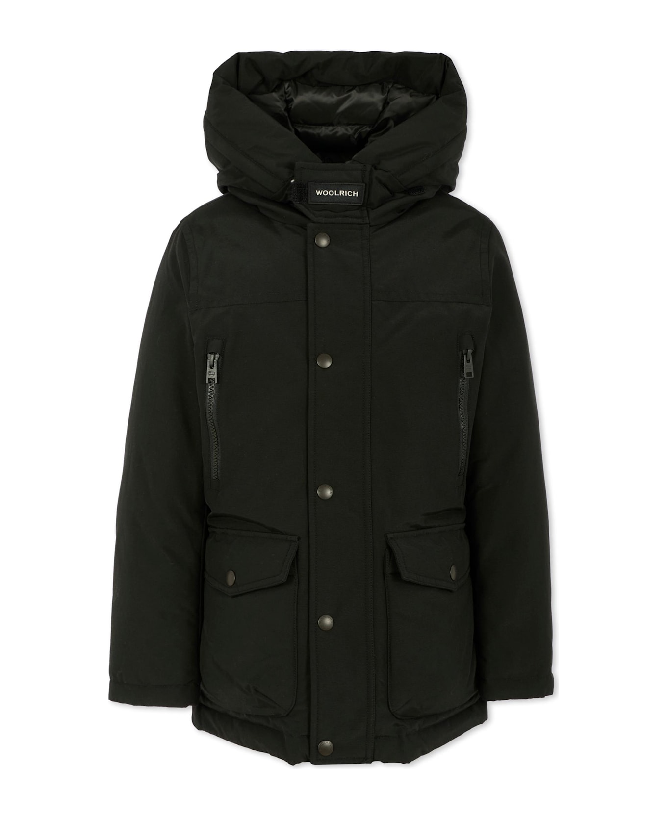 Woolrich Black New Ramar Arctic Parka For Boy With Logo - Black