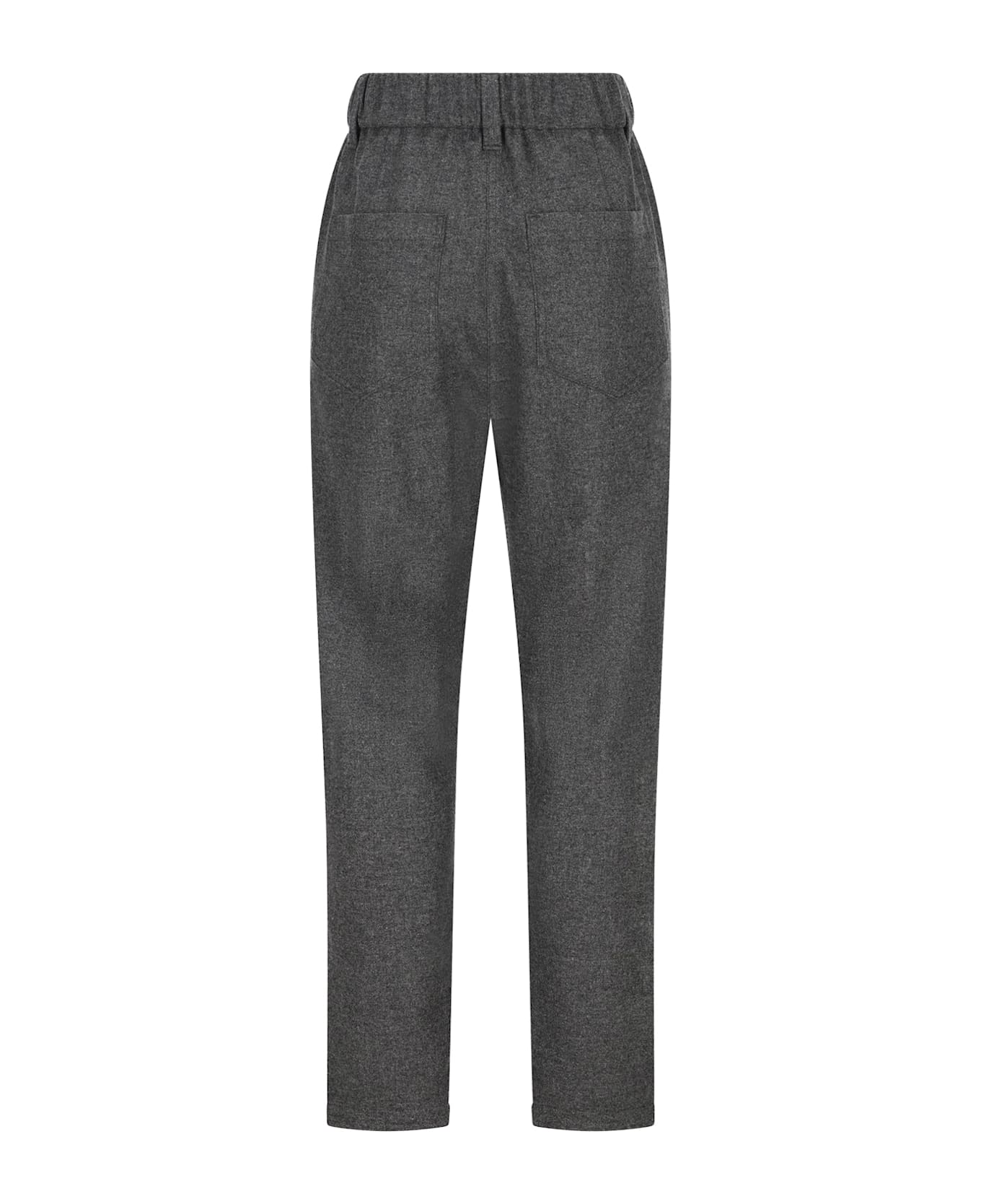 Brunello Cucinelli Baggy Flannel Trousers - Grey