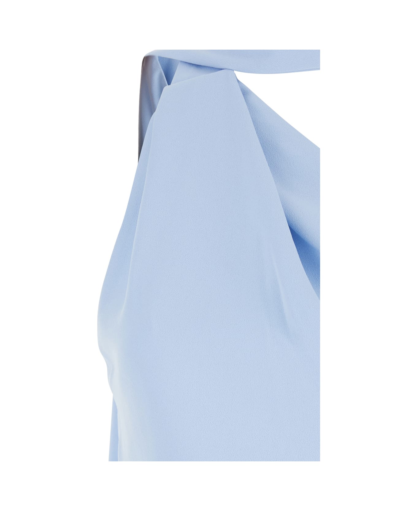 Solace London 'demi' Light Blue Long Dress With One-shoulder Design And Back Slit In Fabric Woman - Light blue