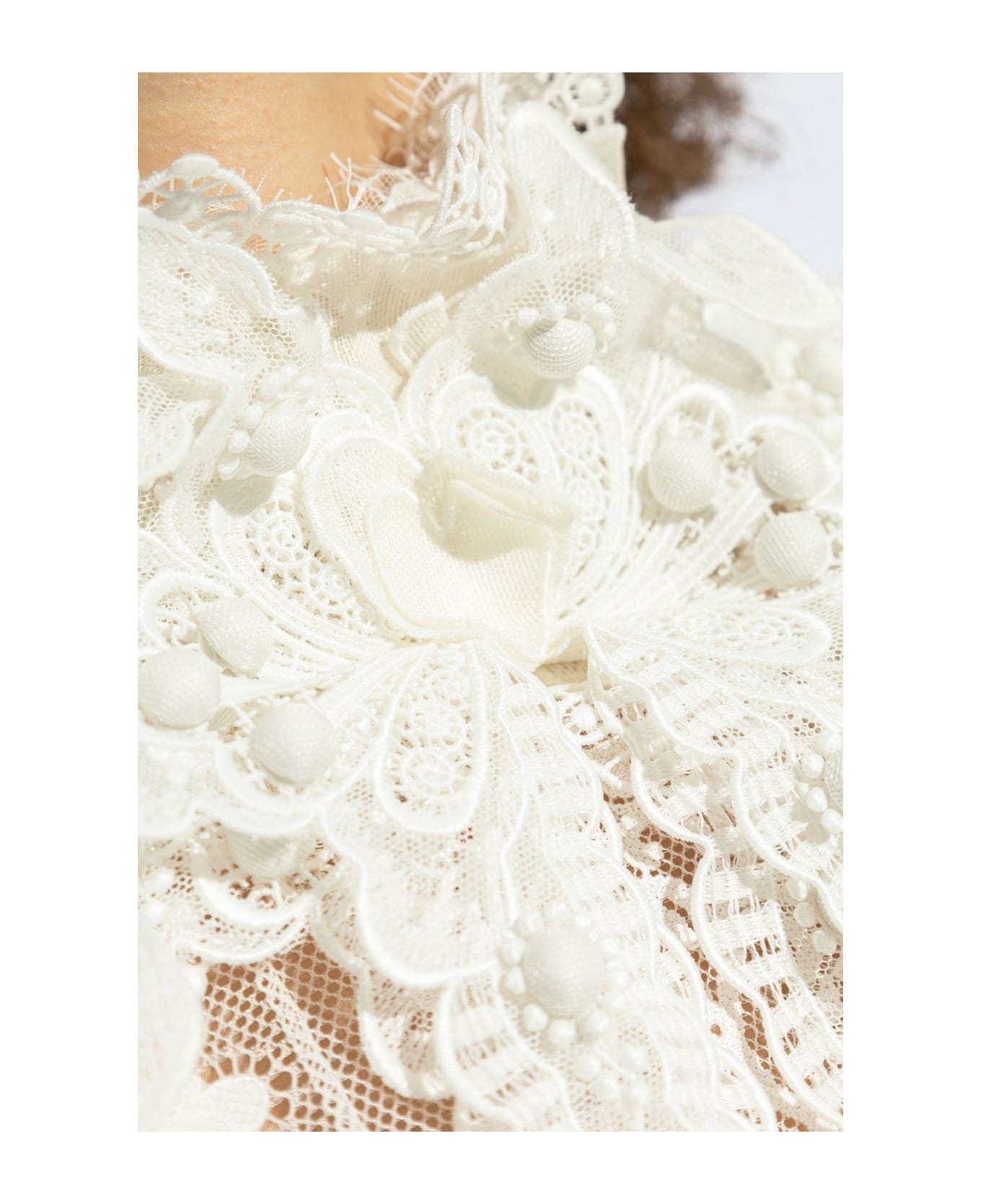 Zimmermann Crush Heart Trim Blouse - Ivory