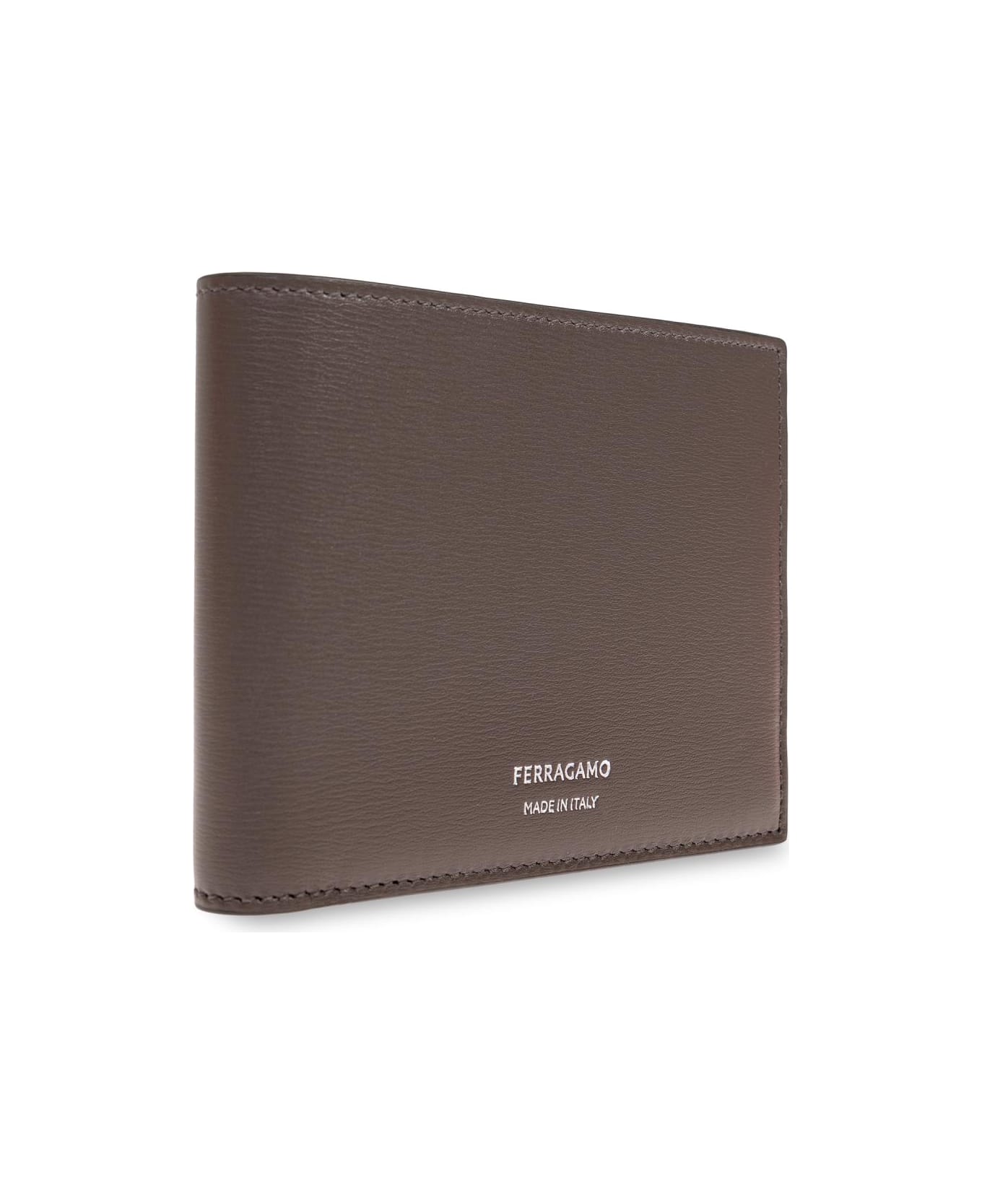 Ferragamo Leather Wallet With Logo - MAJOR BROWN