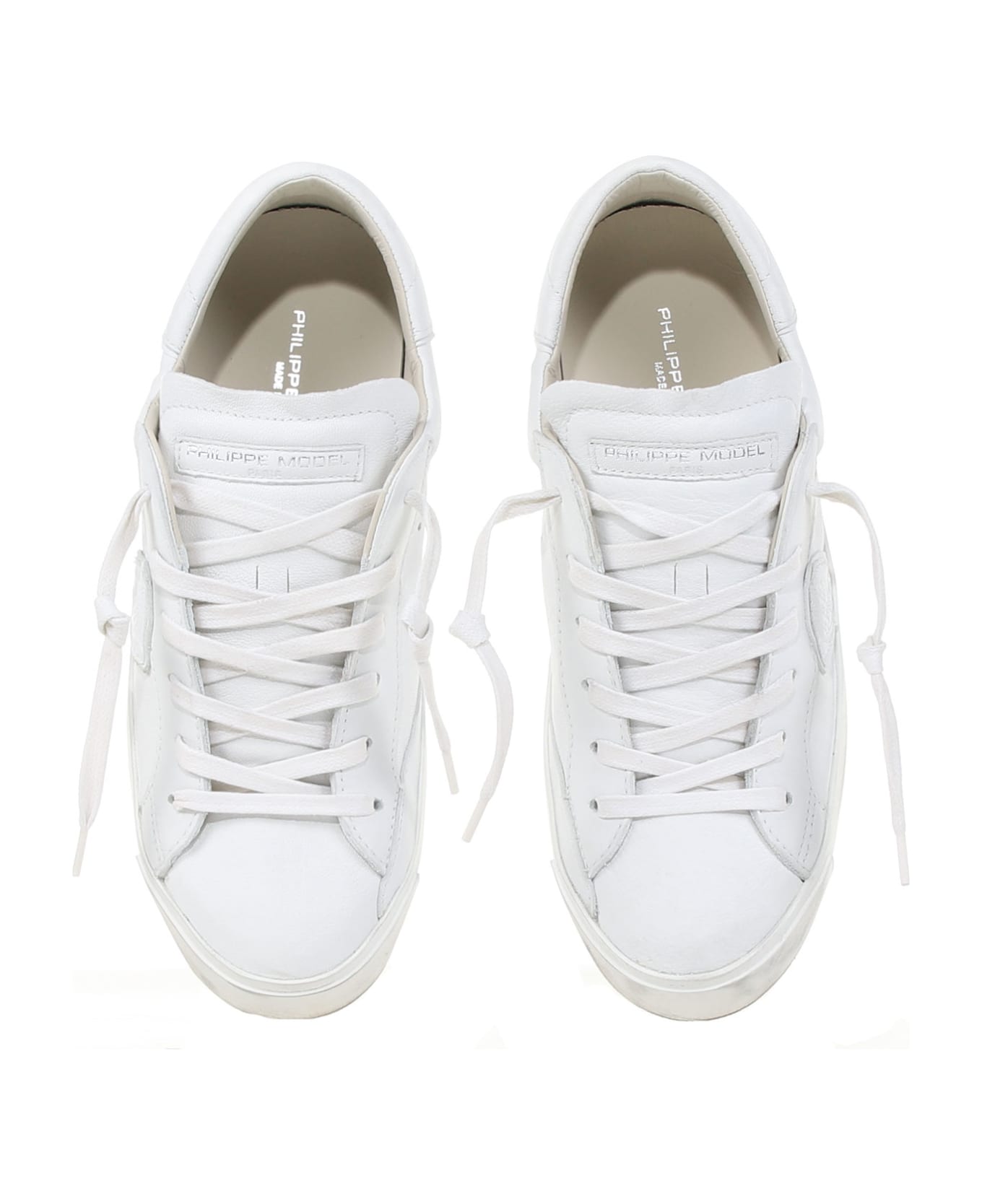 Philippe Model Prsx Basic Sneaker In Leather - BIANCO