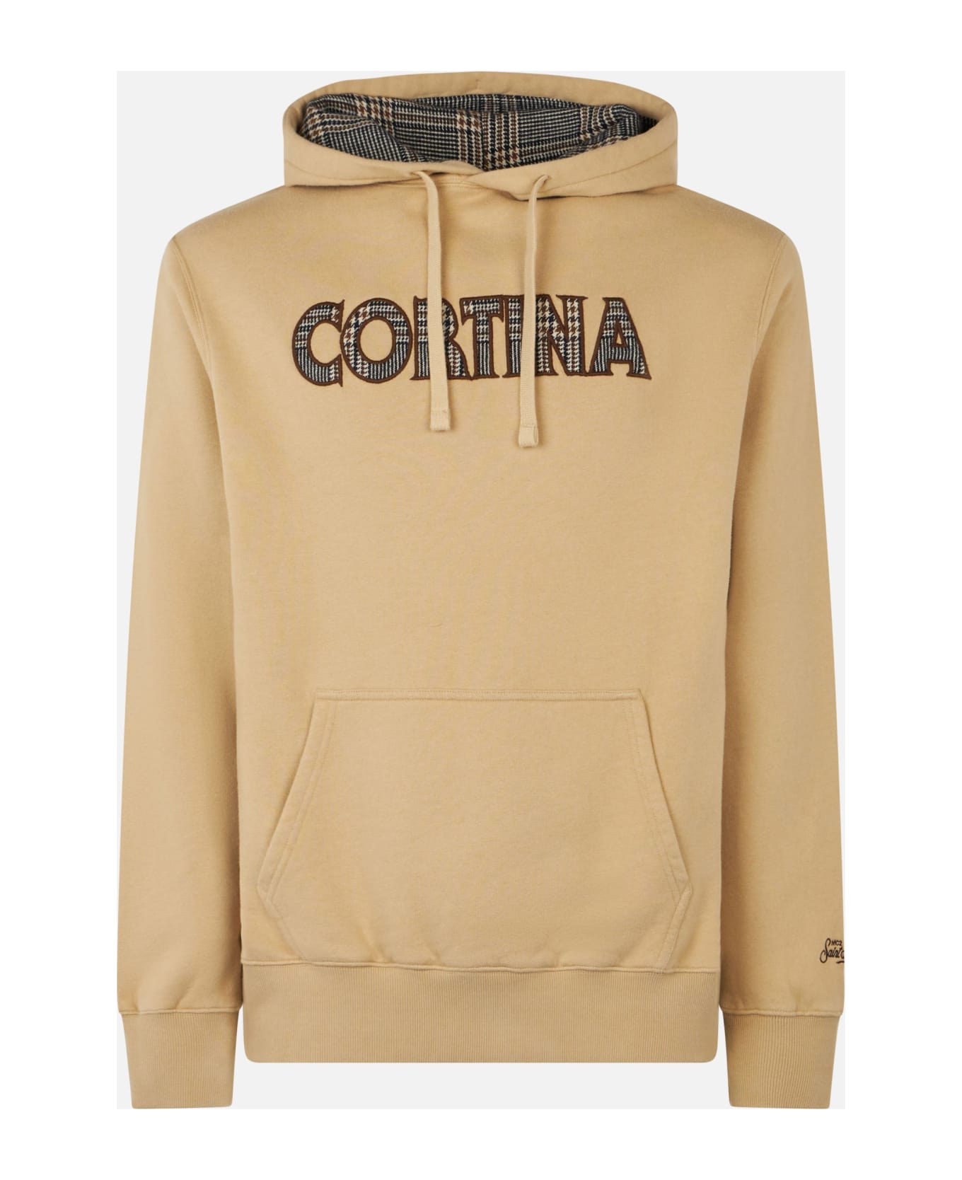MC2 Saint Barth Man Beige Hoodie With Cortina Patch - GREEN