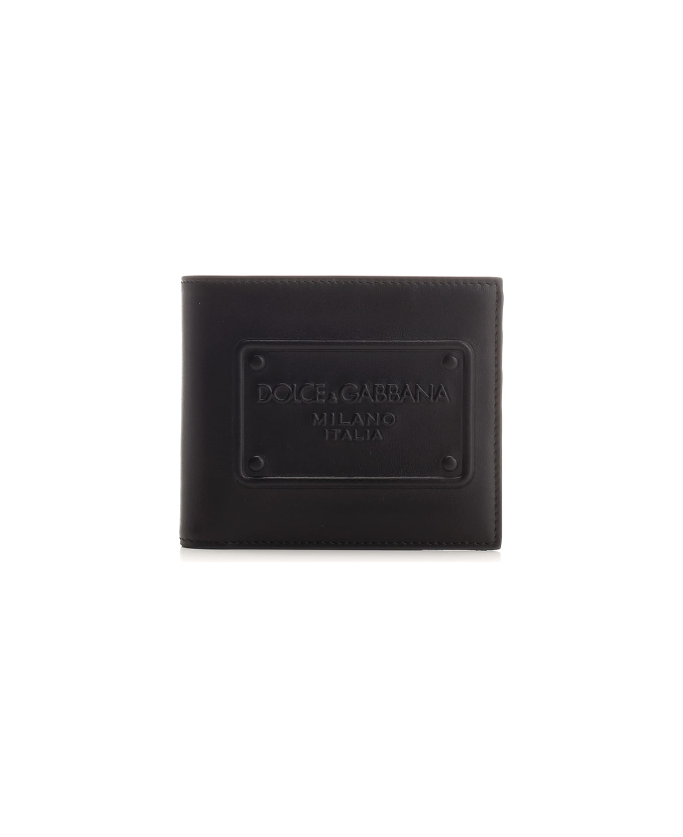 Dolce & Gabbana Bi-fold Wallet With Embossed Logo - Black