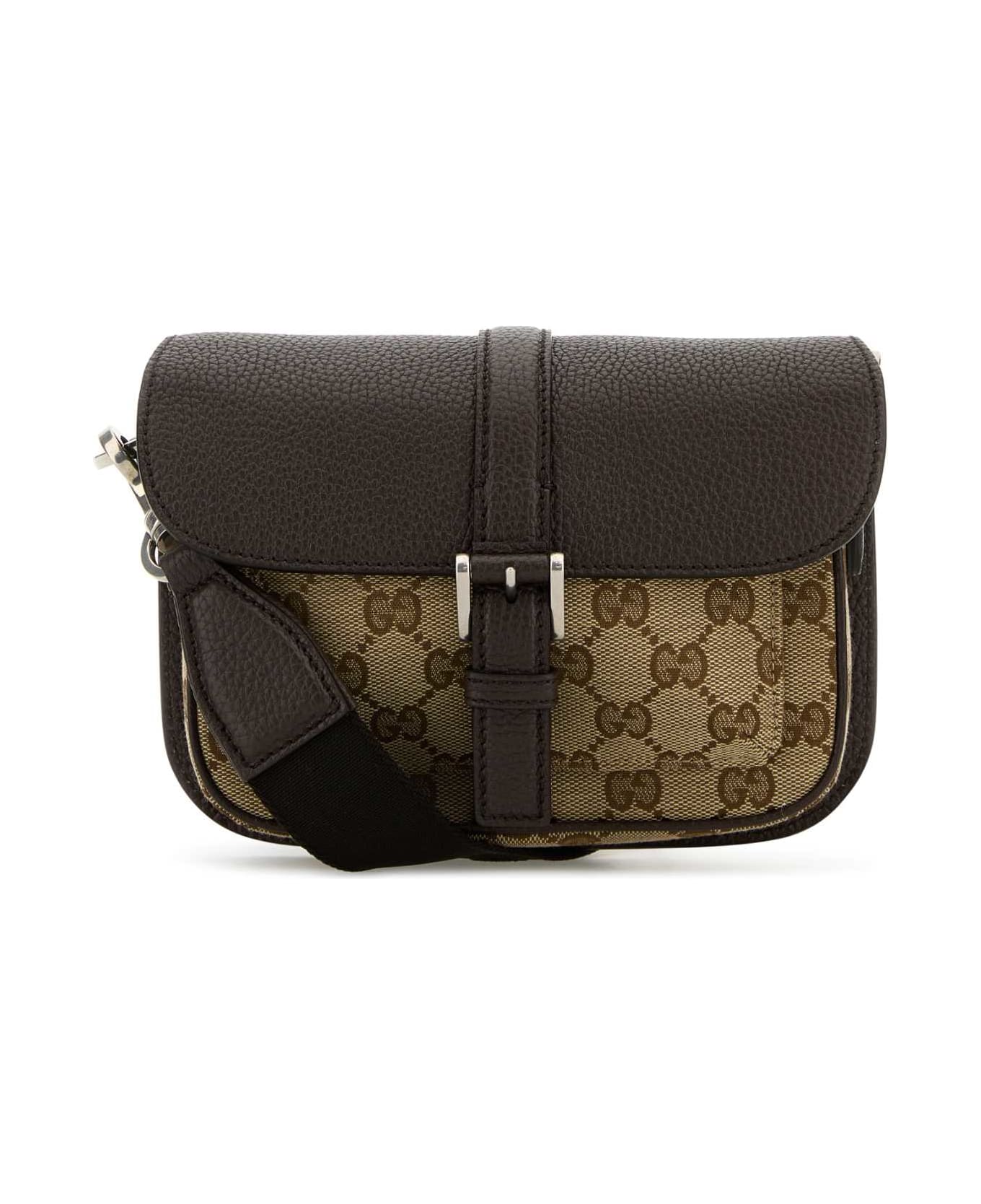 Gucci Brown Leather Mini Gg Crossbody Bag - BEBONYCOCOACOCOA