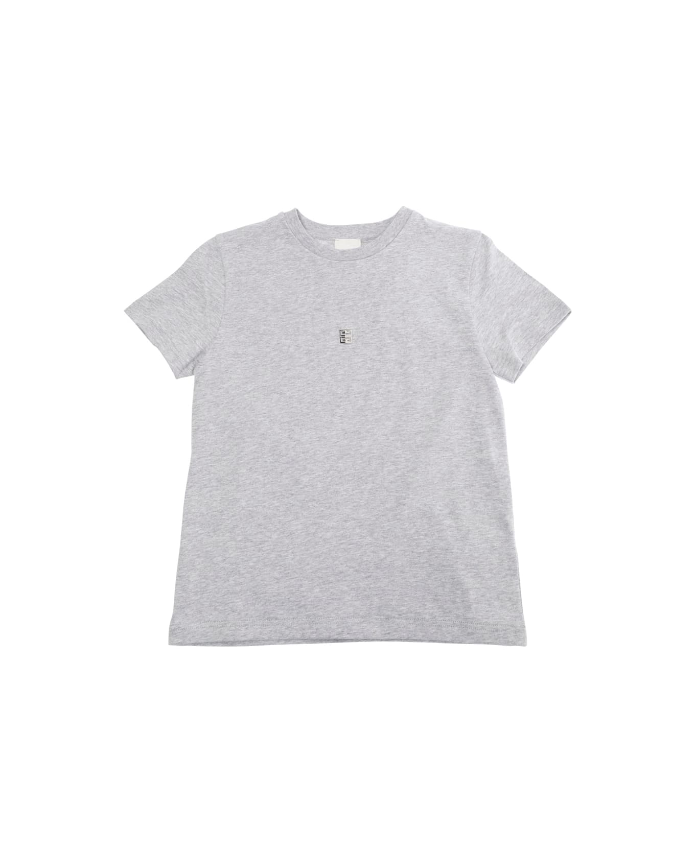 Givenchy Grey Crewneck T-shirt With 4g Logo On The Front And Logo Lettering On The Rear In Cotton Boy - Grey