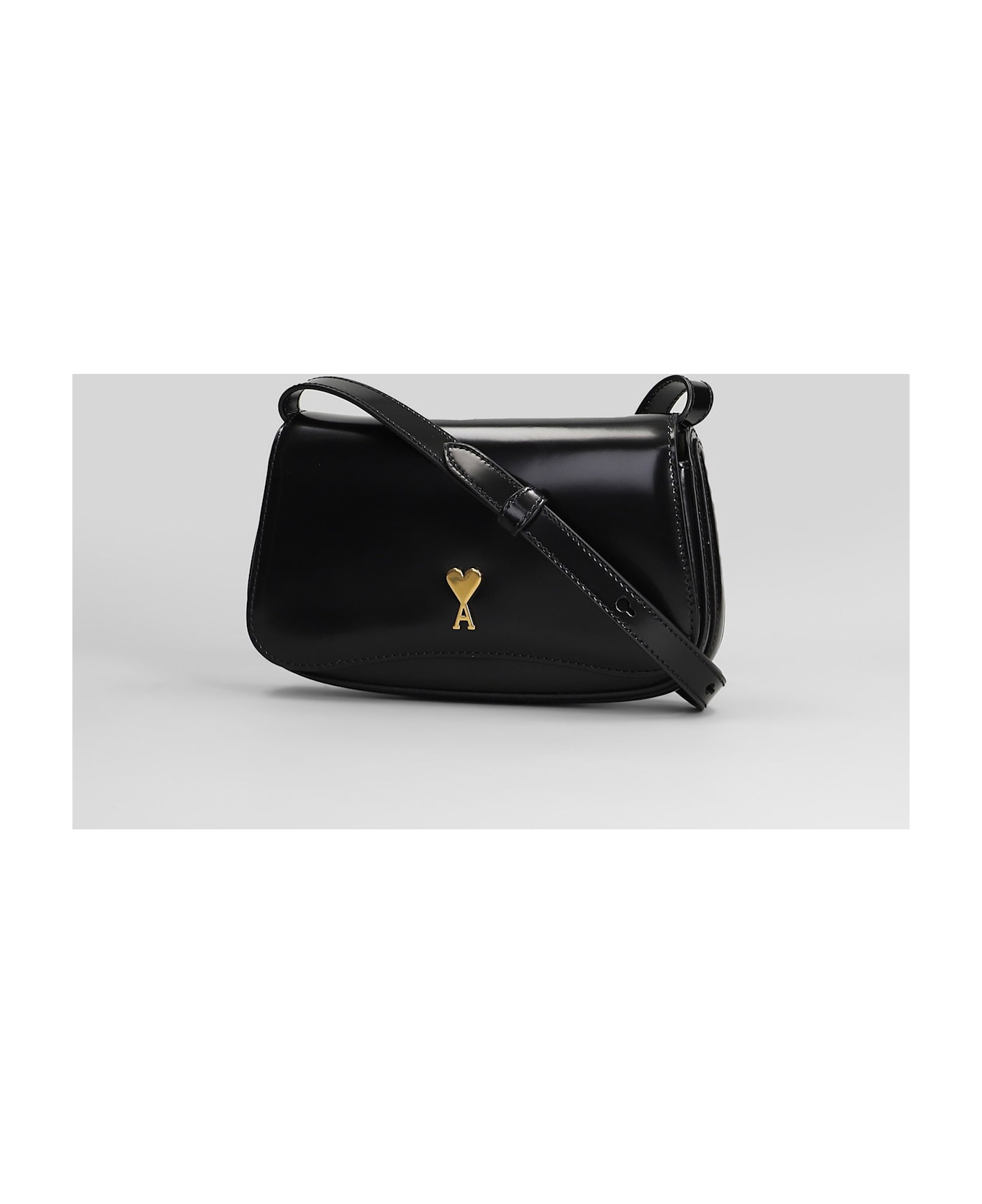 Ami Alexandre Mattiussi Paris Bag Small Shoulder Bag In Black Leather - black