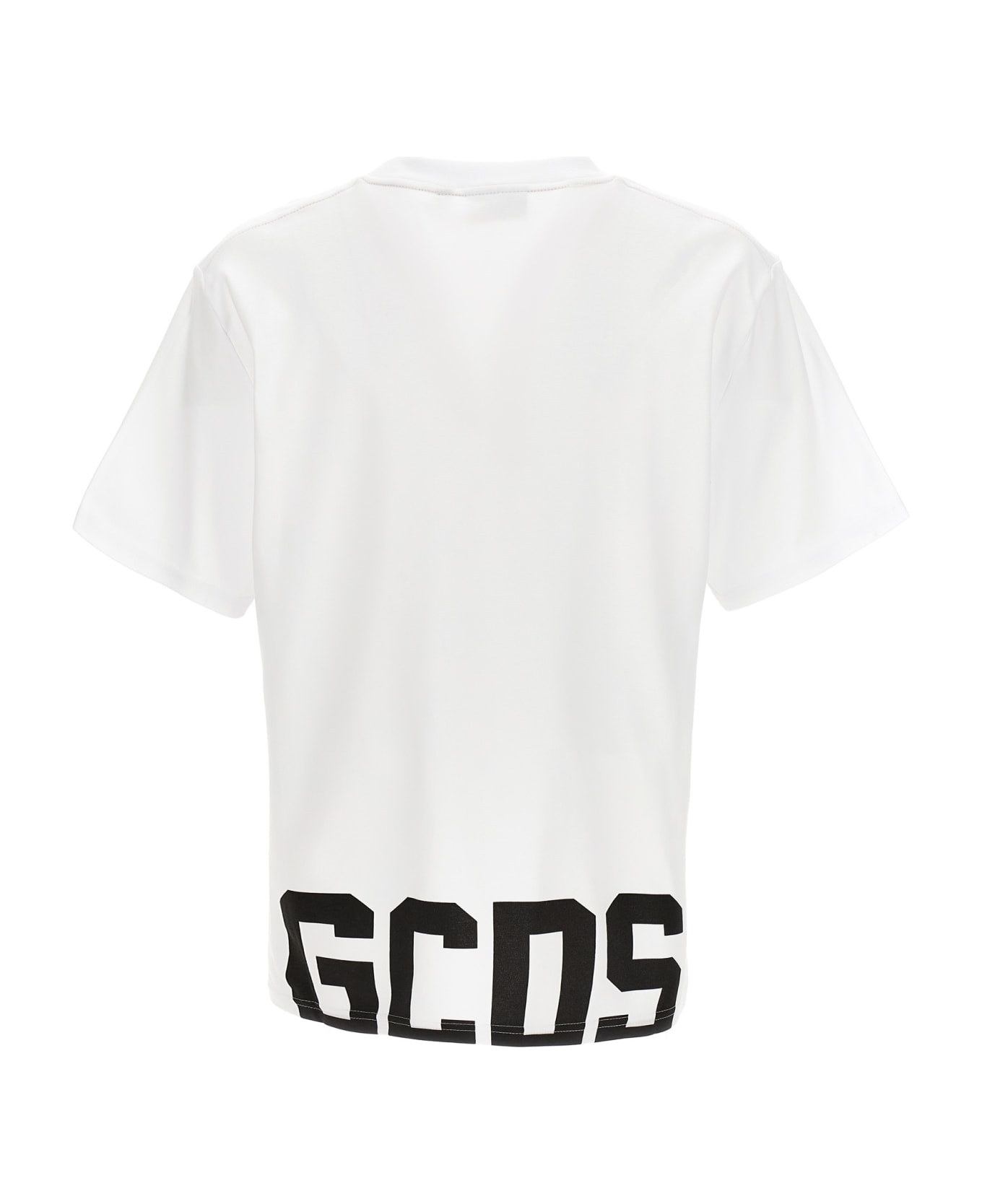 GCDS Logo Print T-shirt - White/Black シャツ