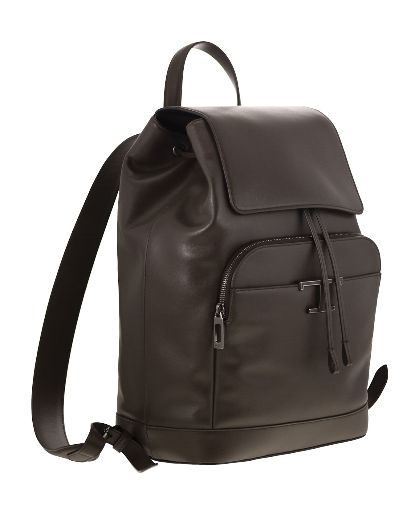 Tod
s T Timeless Medium Leather Backpack - Brown