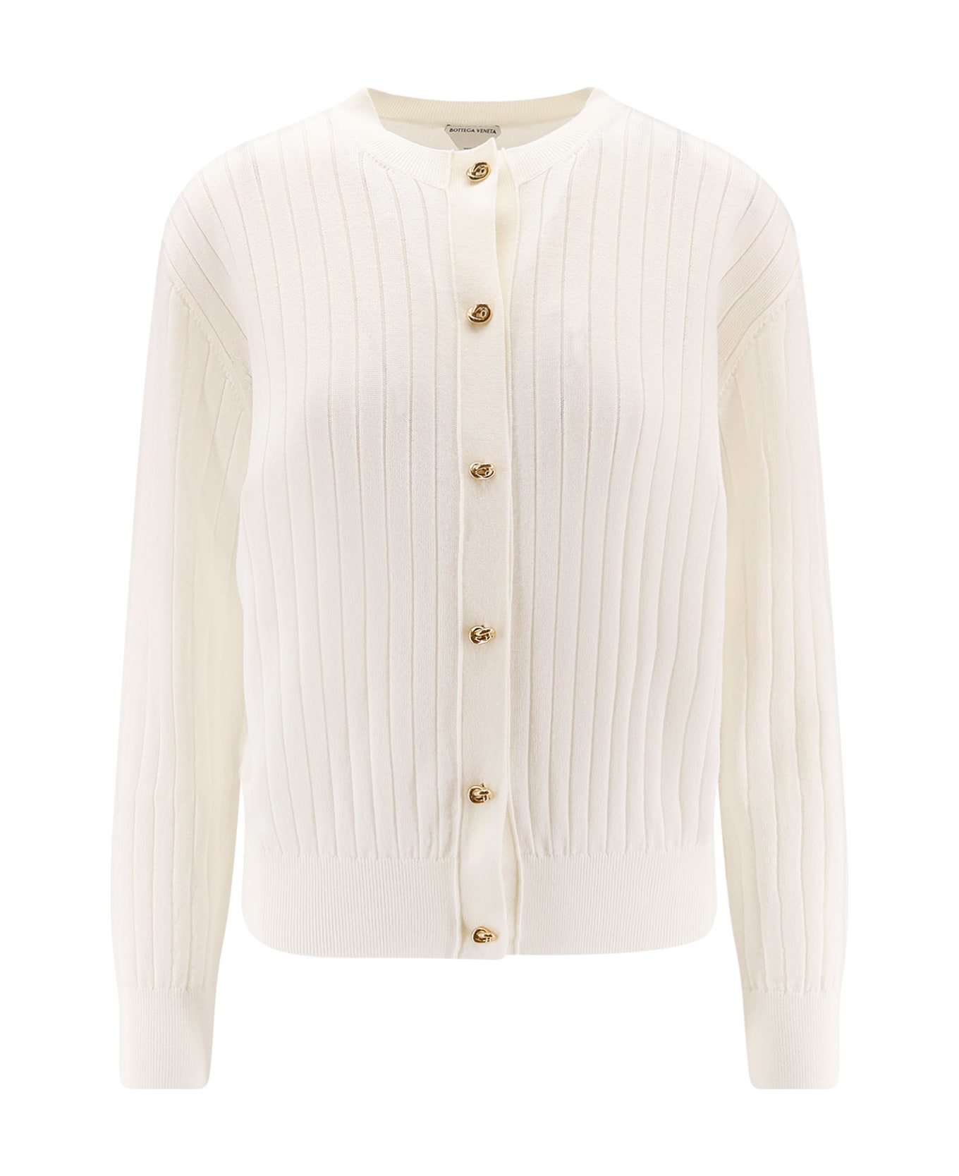 Bottega Veneta Wool Cardigan With Knot Buttons - WHITE