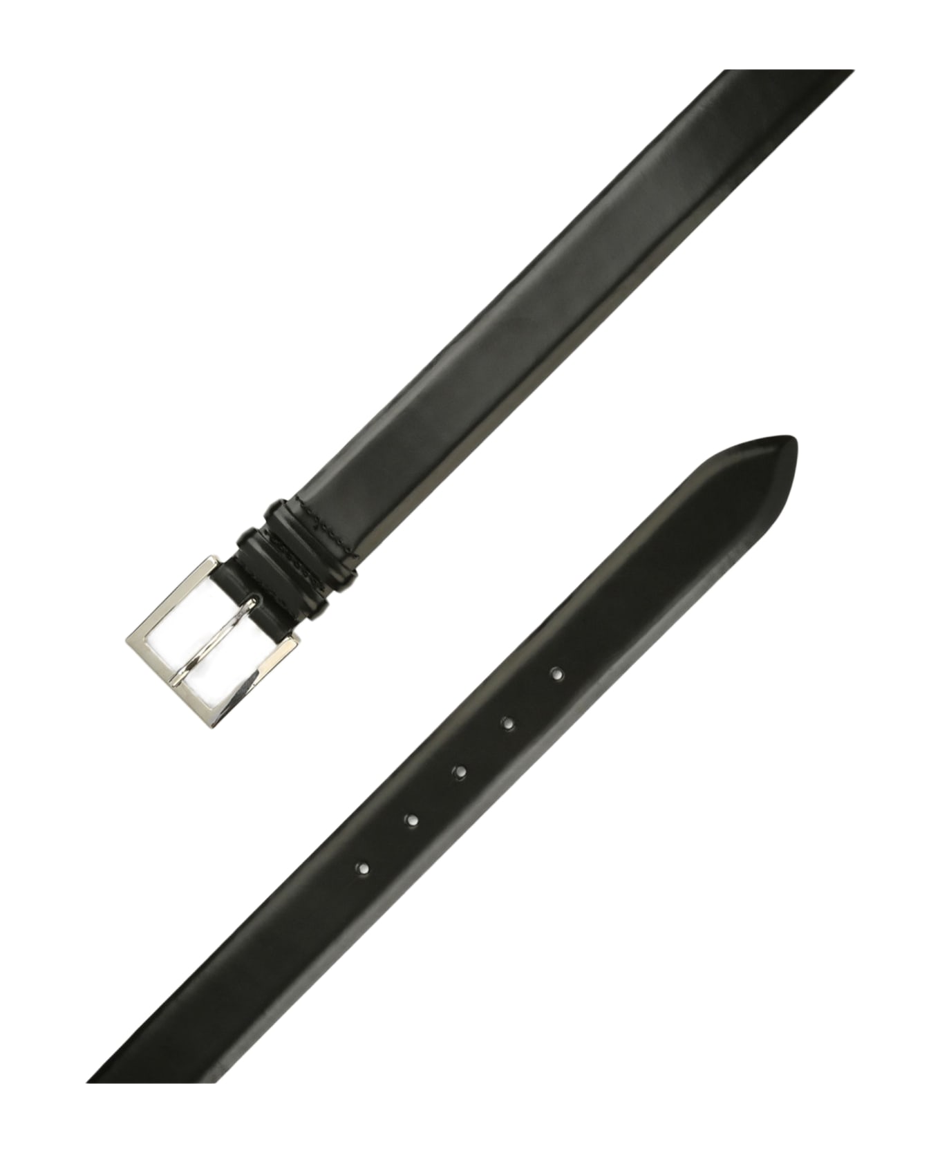 Orciani Black Calf Classic Leather Belt - Black