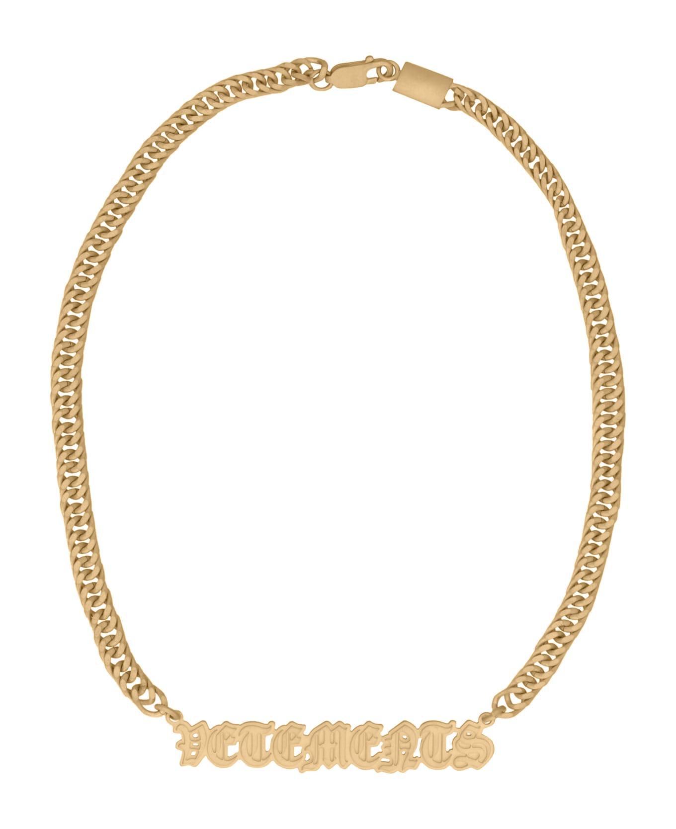 VETEMENTS Gothic Logo Charms Necklace - Gold